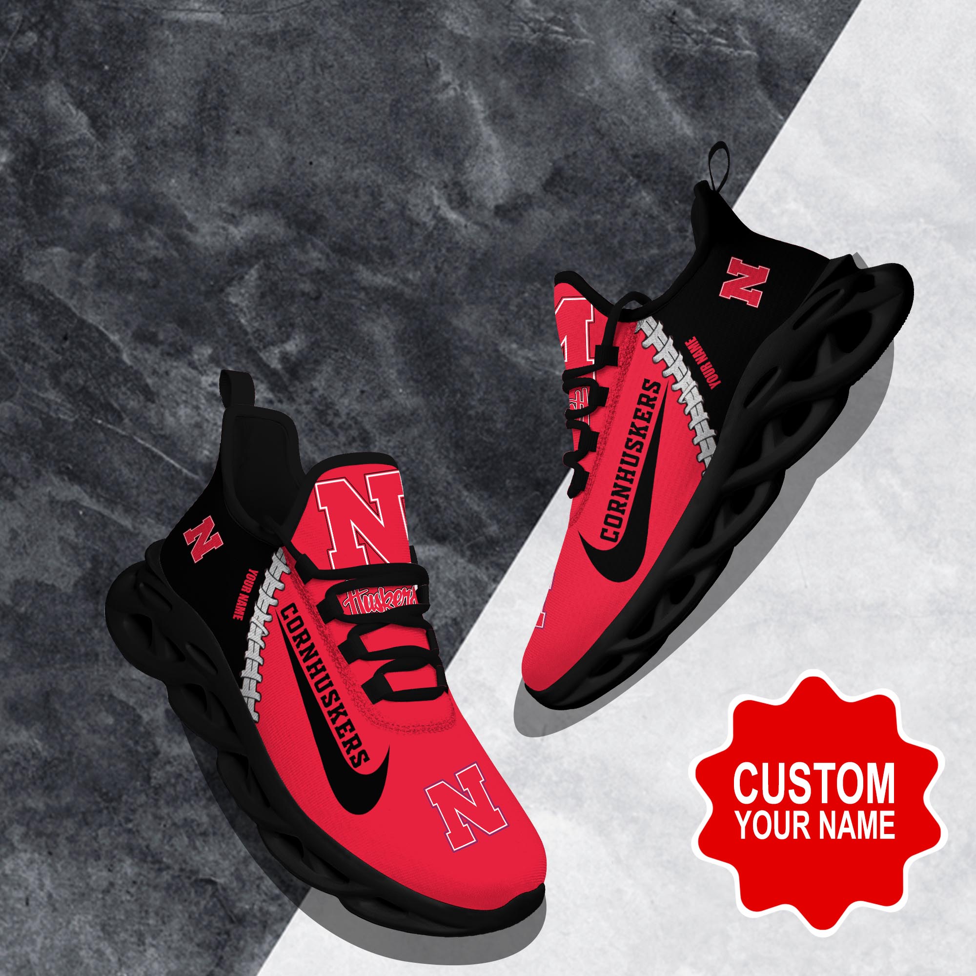 JWFancy Nebraska Cornhuskers Max Soul Shoes Sneakers For Men And Women