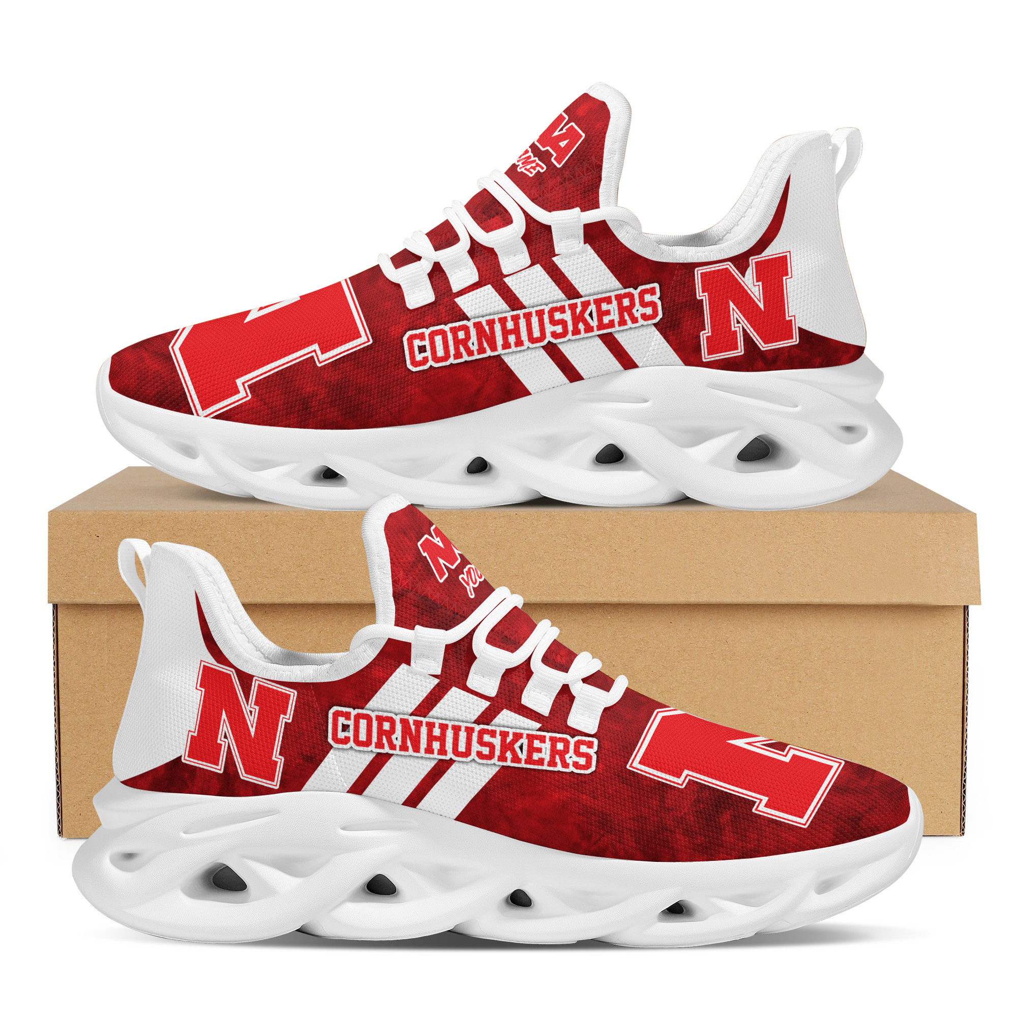 JWFancy Nebraska Cornhuskers Max Soul Shoes Sneakers For Men And Women
