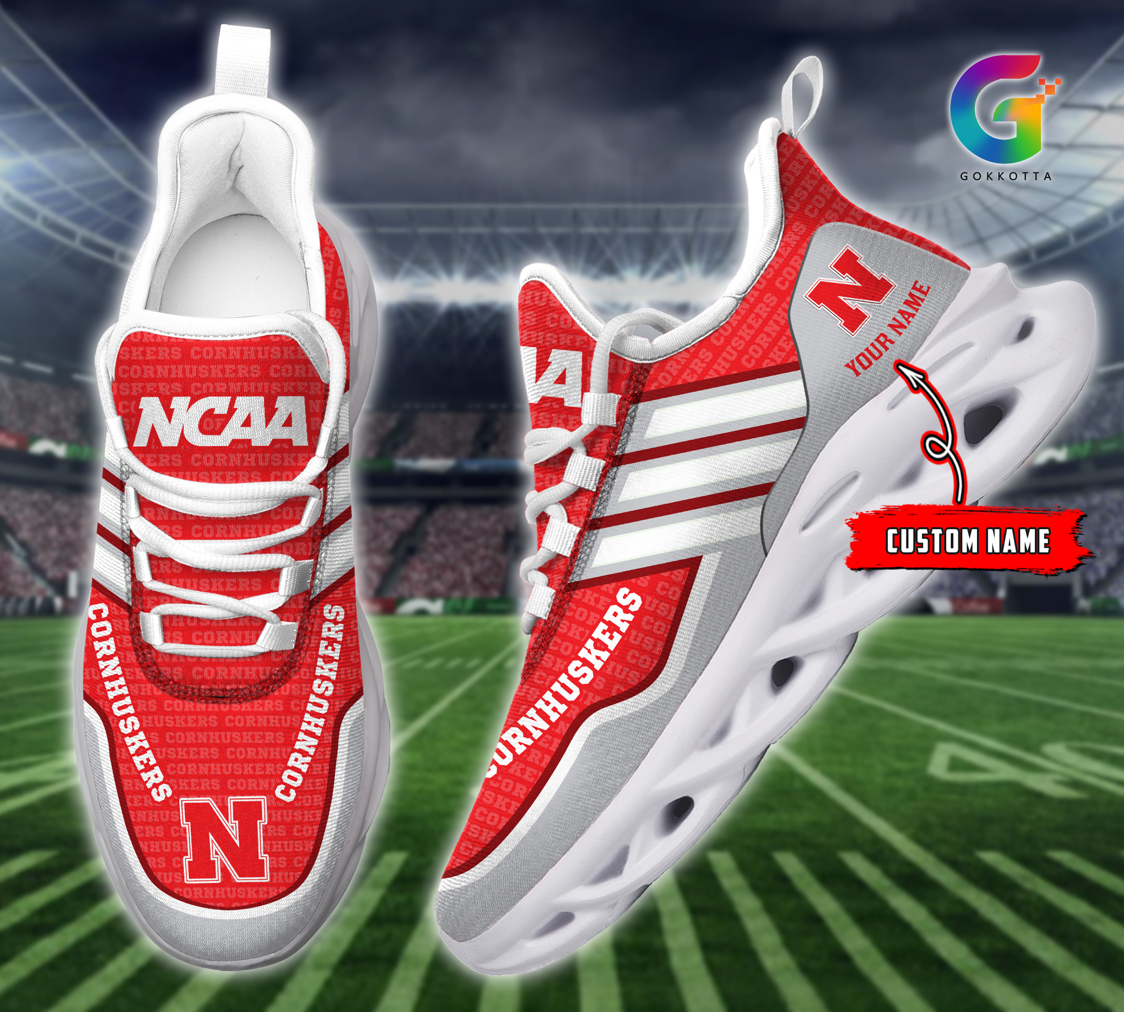 JWFancy Nebraska Cornhuskers NCAA Max Soul Shoes Sneakers For Men And Women