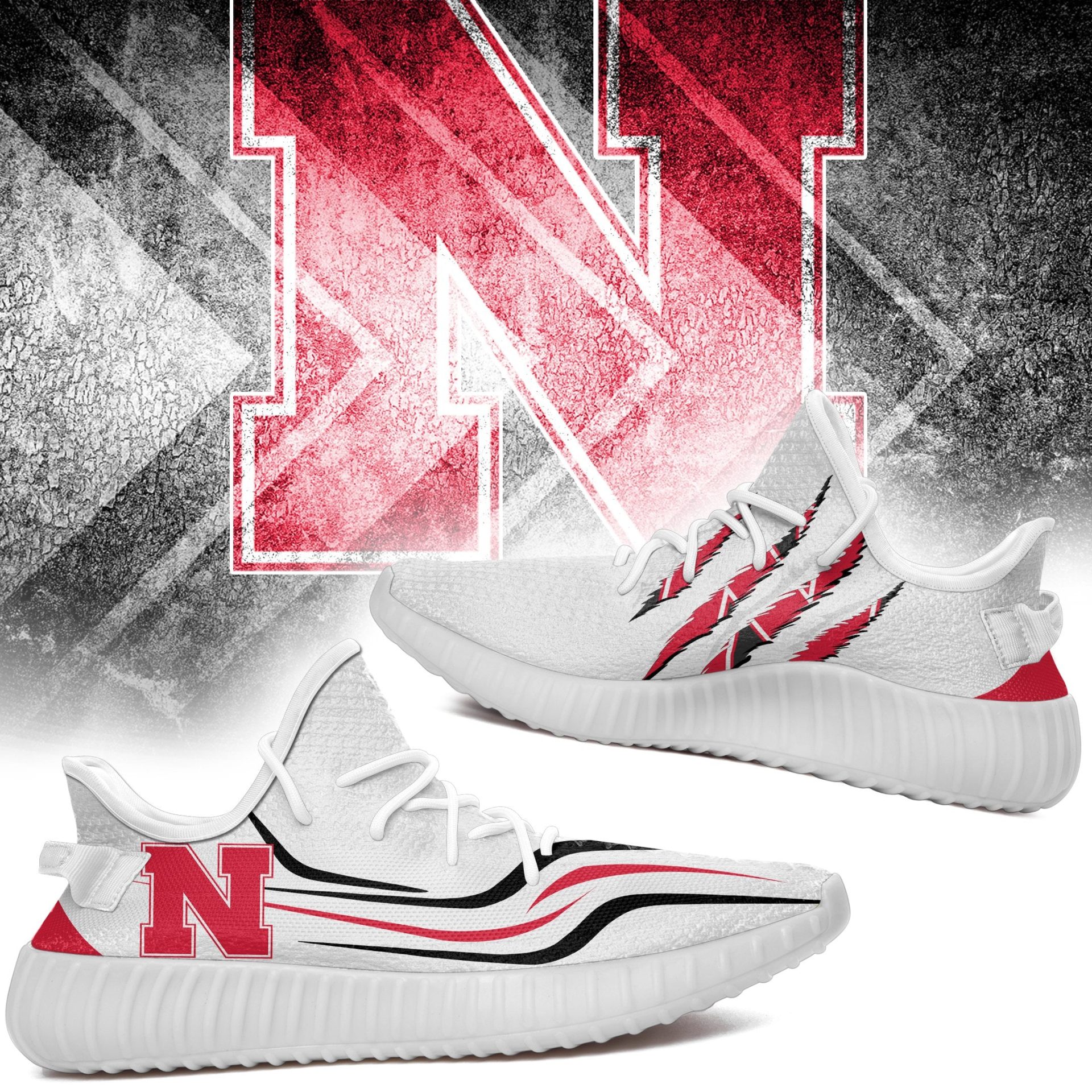 JWFancy Nebraska Cornhuskers Yeezy Boost Shoes For Men And Women
