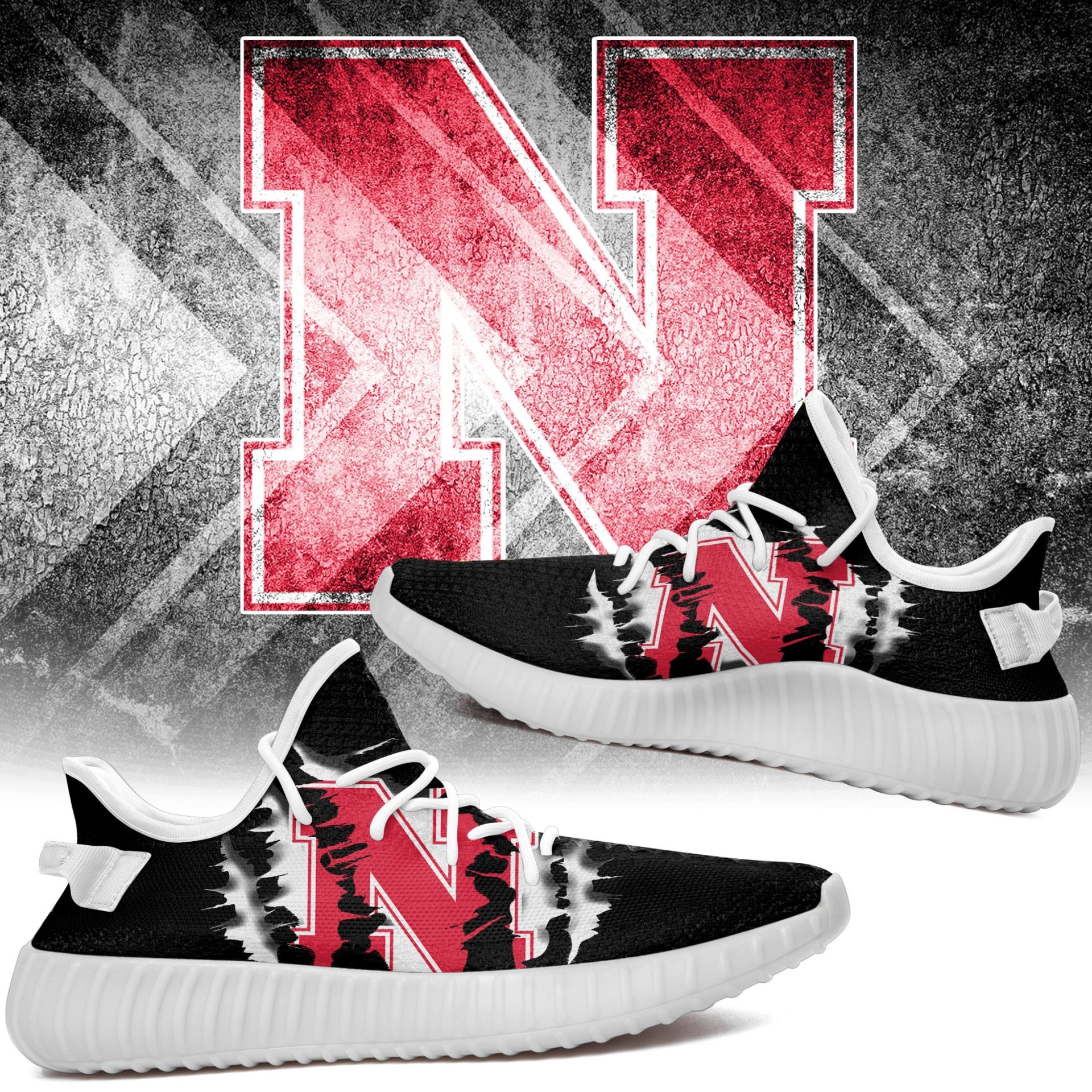 JWFancy Nebraska Cornhuskers Yeezy Boost Shoes For Men And Women
