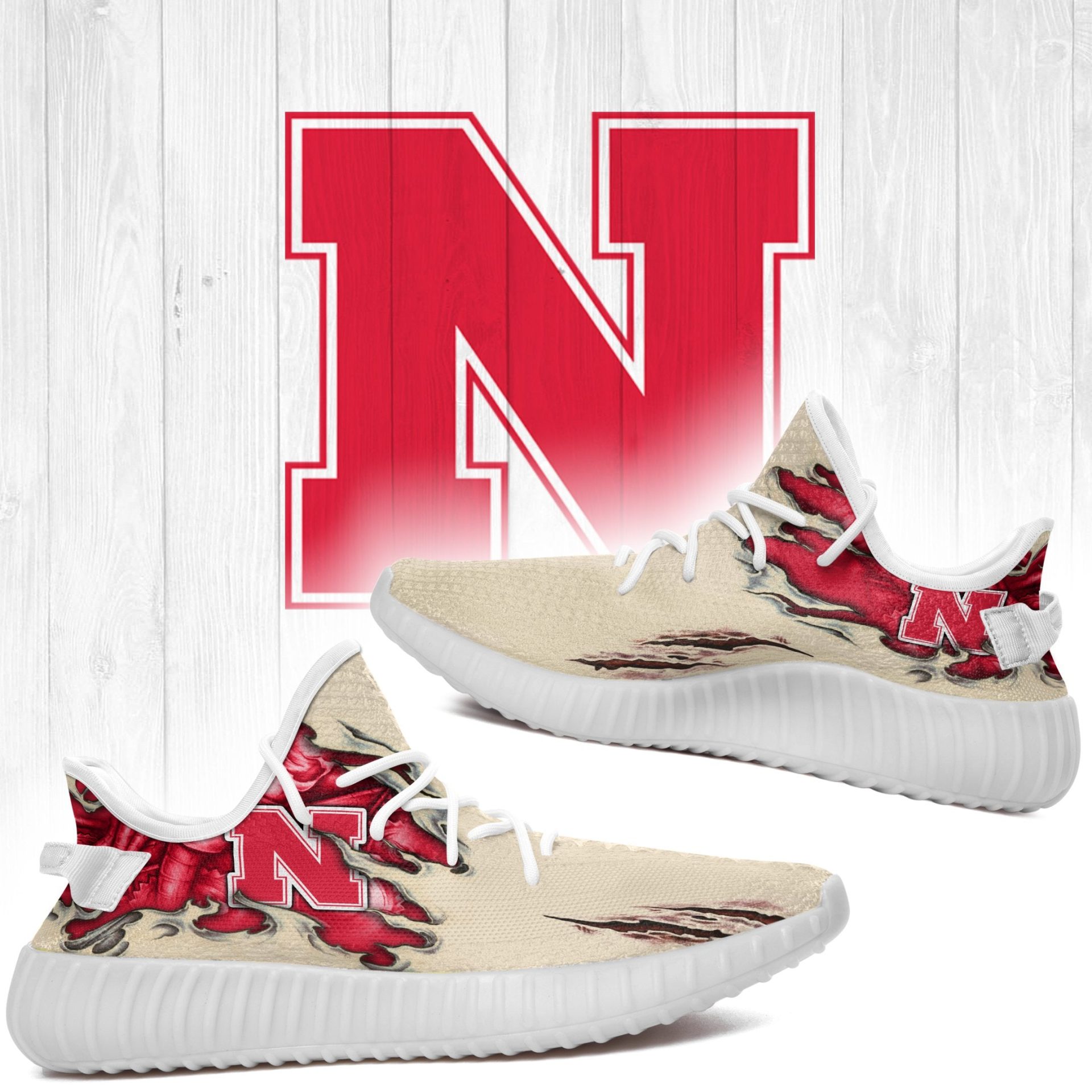 JWFancy Nebraska Cornhuskers Yeezy Boost Shoes For Men And Women