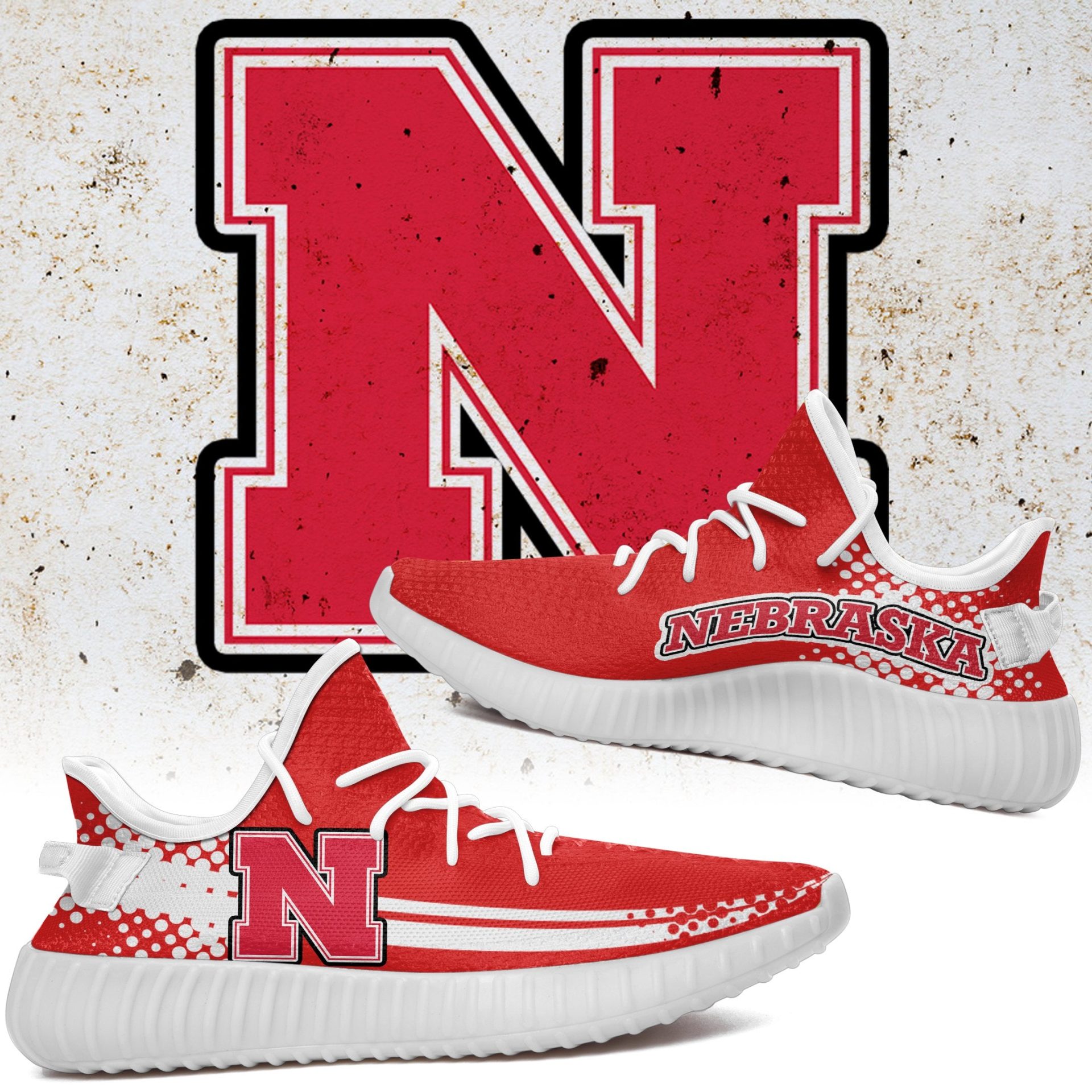 JWFancy Nebraska Cornhuskers Yeezy Boost Shoes For Men And Women