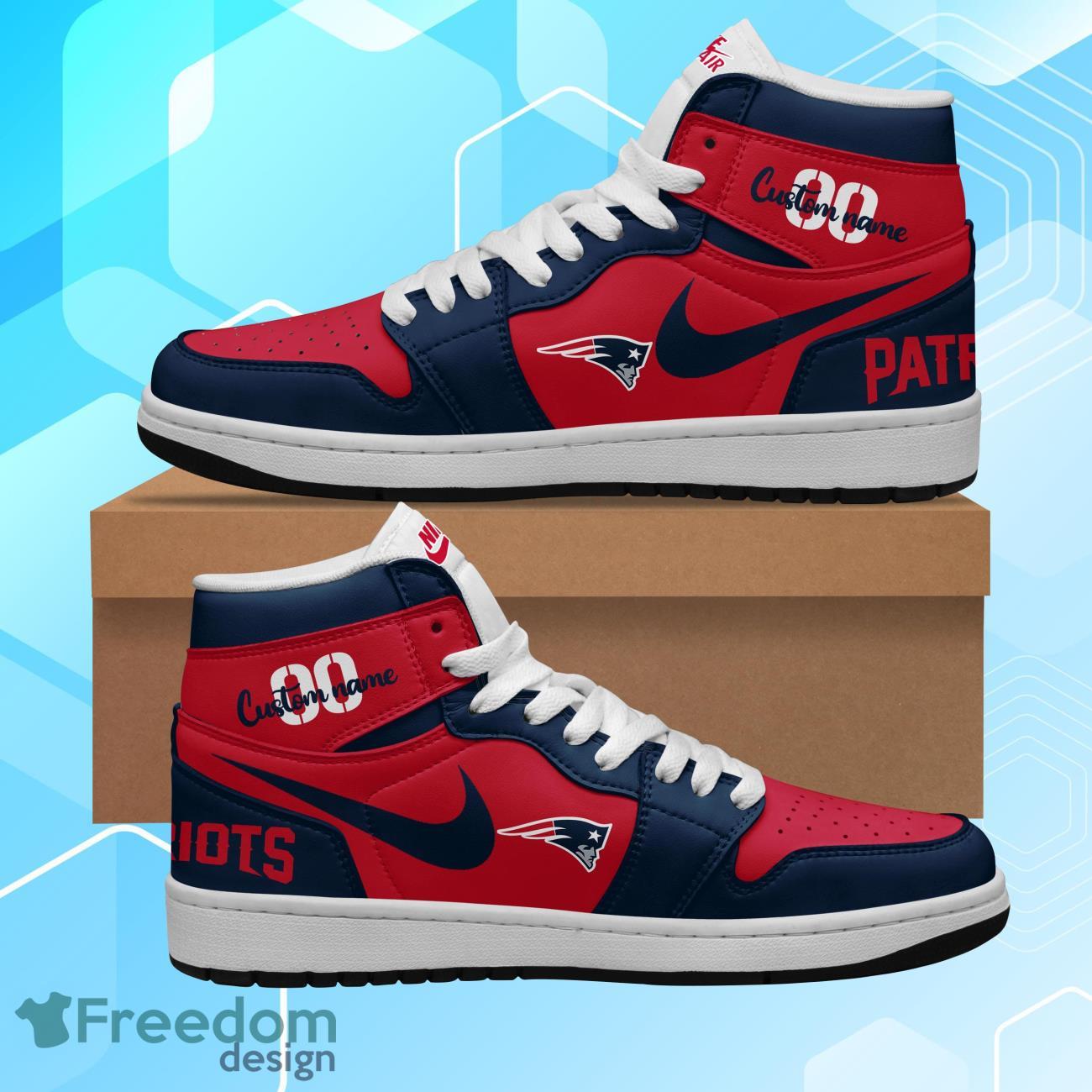 JWFancy New England Patriots AJ1 High Sneakers Shoes For Men And Women