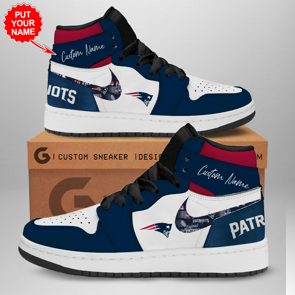 JWFancy New England Patriots AJ1 High Sneakers Shoes For Men And Women