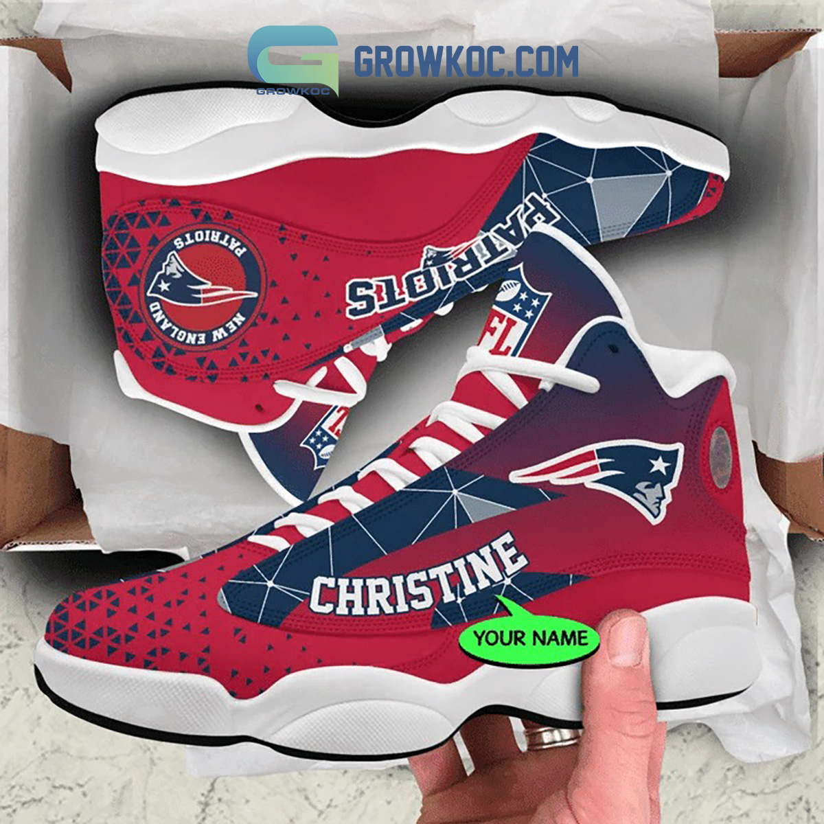 JWFancy New England Patriots AJ13 Sneakers Shoes For Men And Women