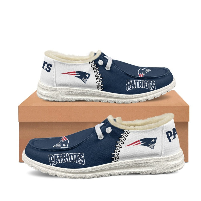 JWFancy New England Patriots Hey Dude Shoes Wally Men's Lace Up Loafers Comfortable For Men And Women