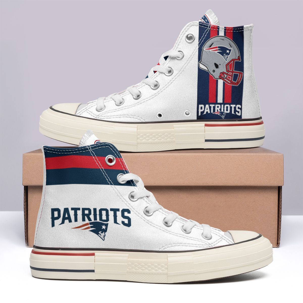 JWFancy New England Patriots High Top Canvas Sneakers Shoes For Men And Women
