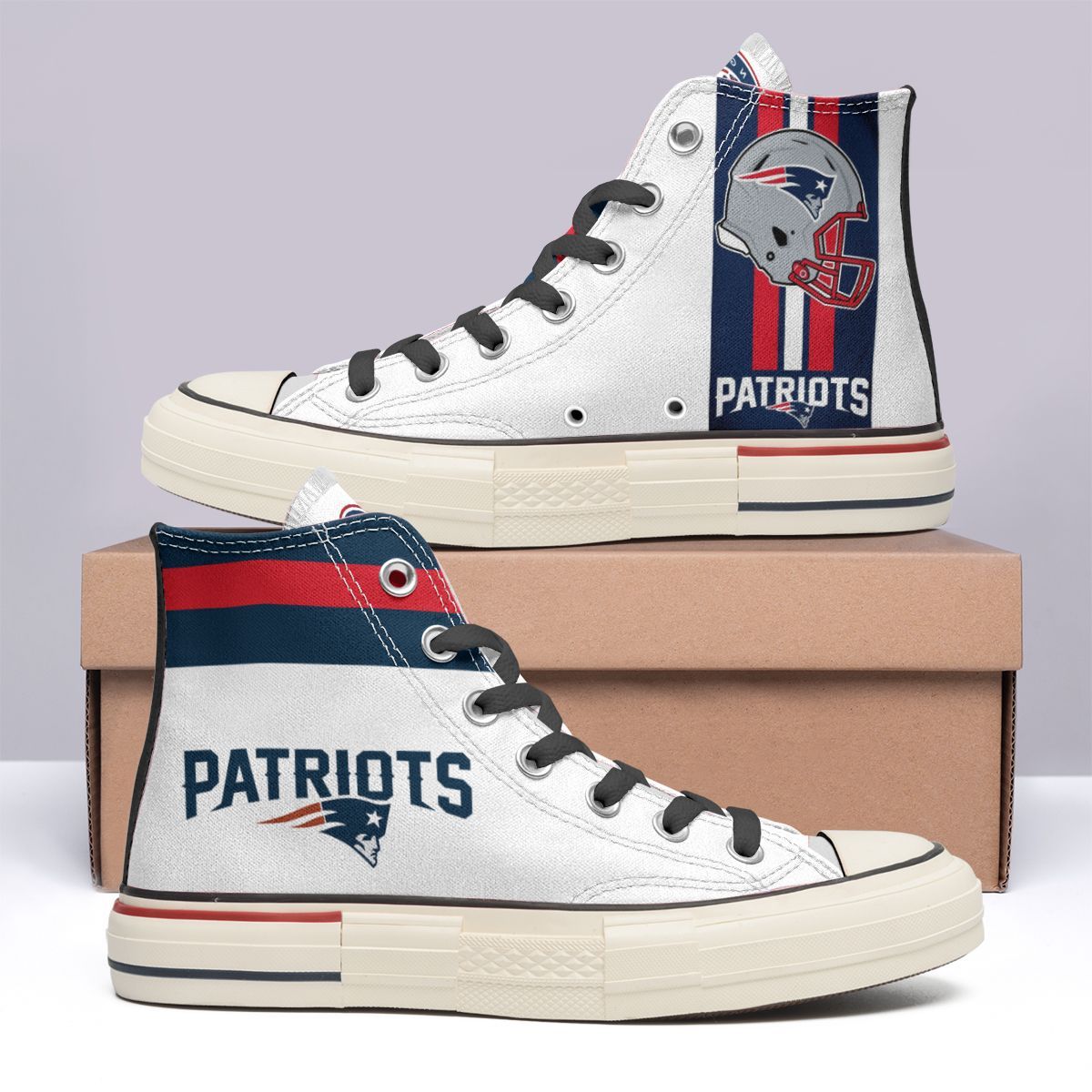 JWFancy New England Patriots High Top Canvas Sneakers Shoes For Men And Women