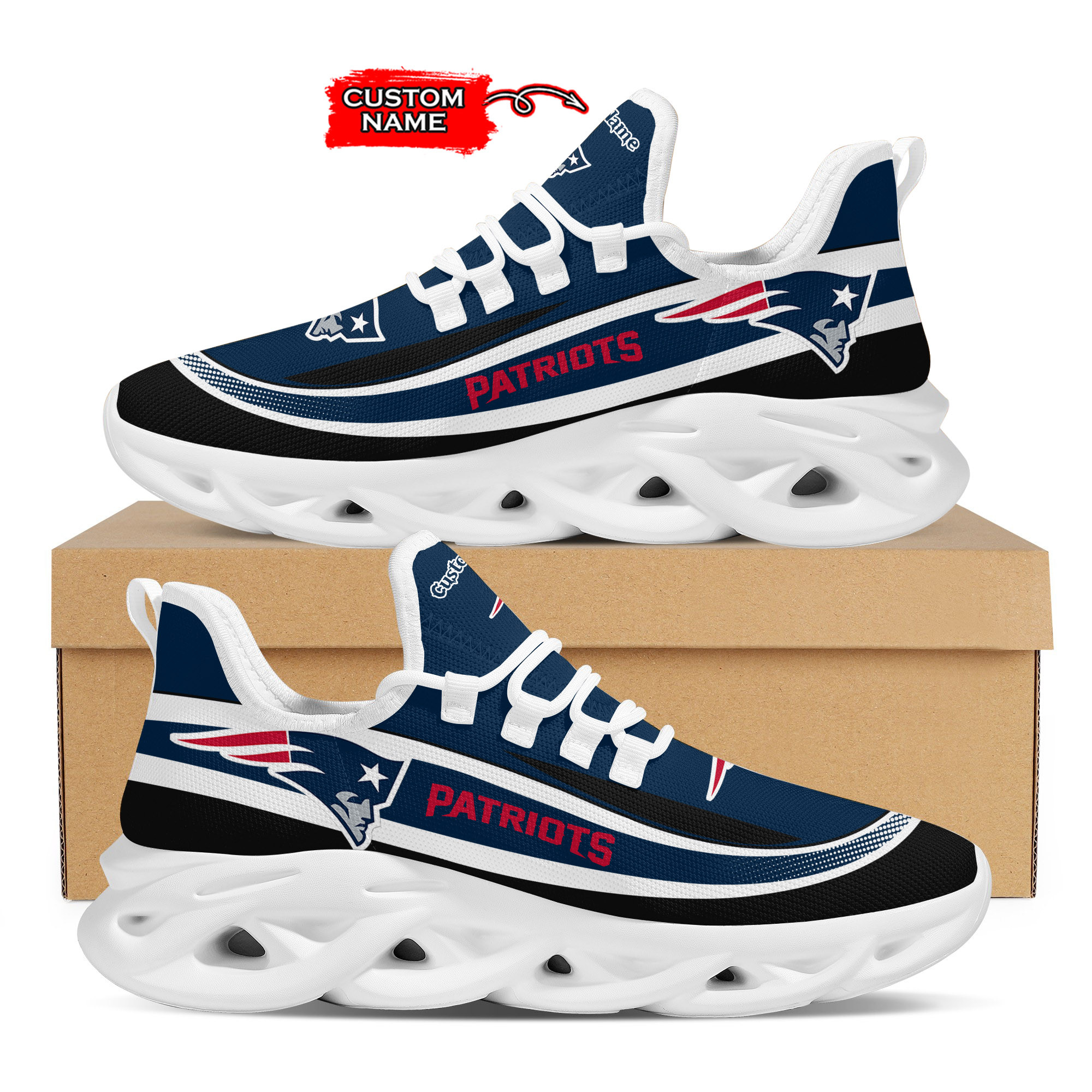 JWFancy New England Patriots Max Soul Shoes Sneakers For Men And Women