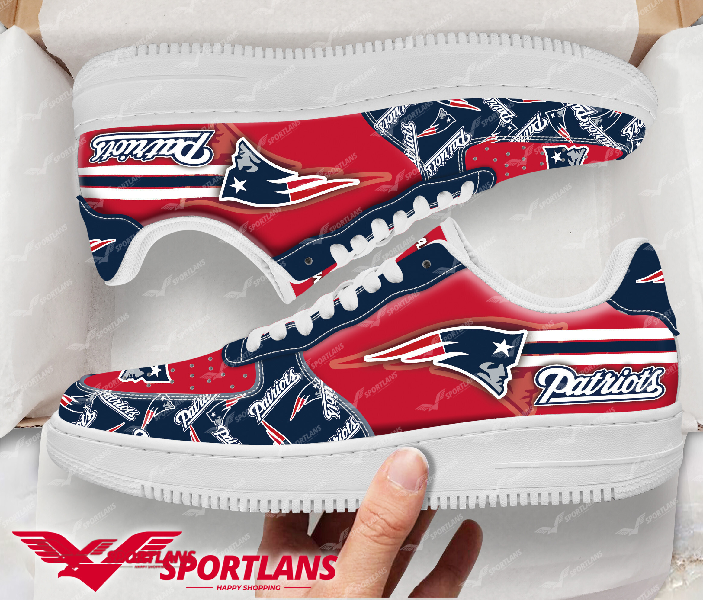 JWFancy New England Patriots NFL Air Low-Top Sneakers Shoes For Men And Women