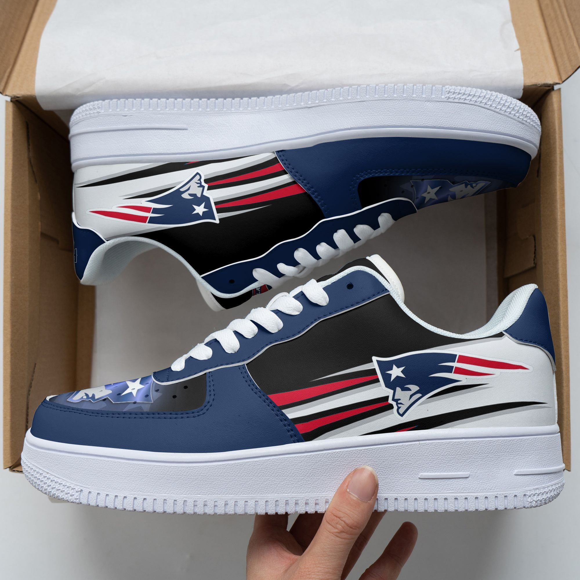 JWFancy New England Patriots NFL Air Low-Top Sneakers Shoes For Men And Women