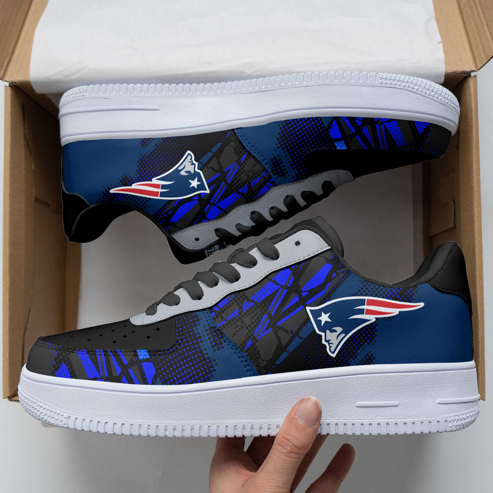 JWFancy New England Patriots NFL Air Low-Top Sneakers Shoes For Men And Women