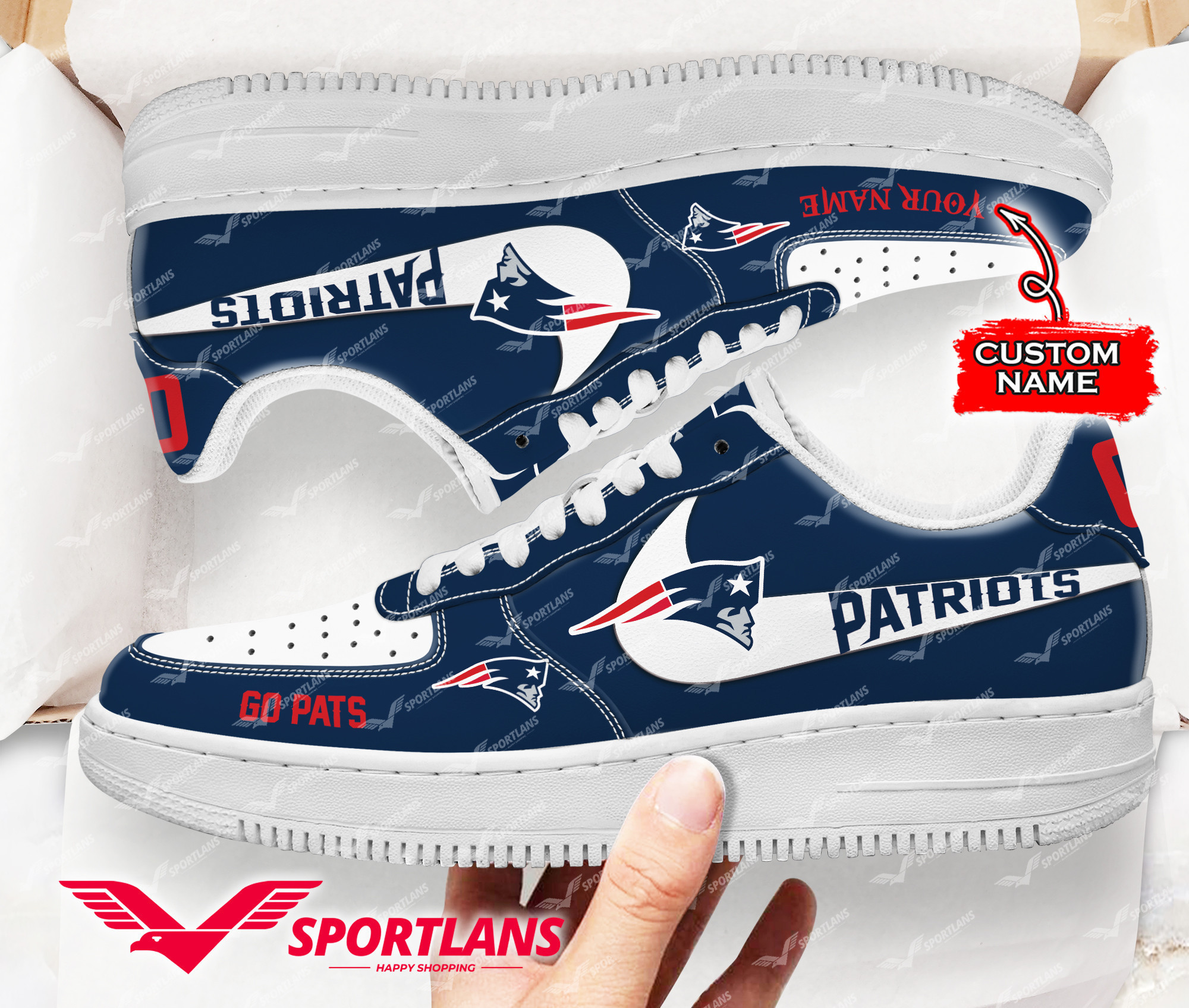 JWFancy New England Patriots NFL Air Low-Top Sneakers Shoes For Men And Women
