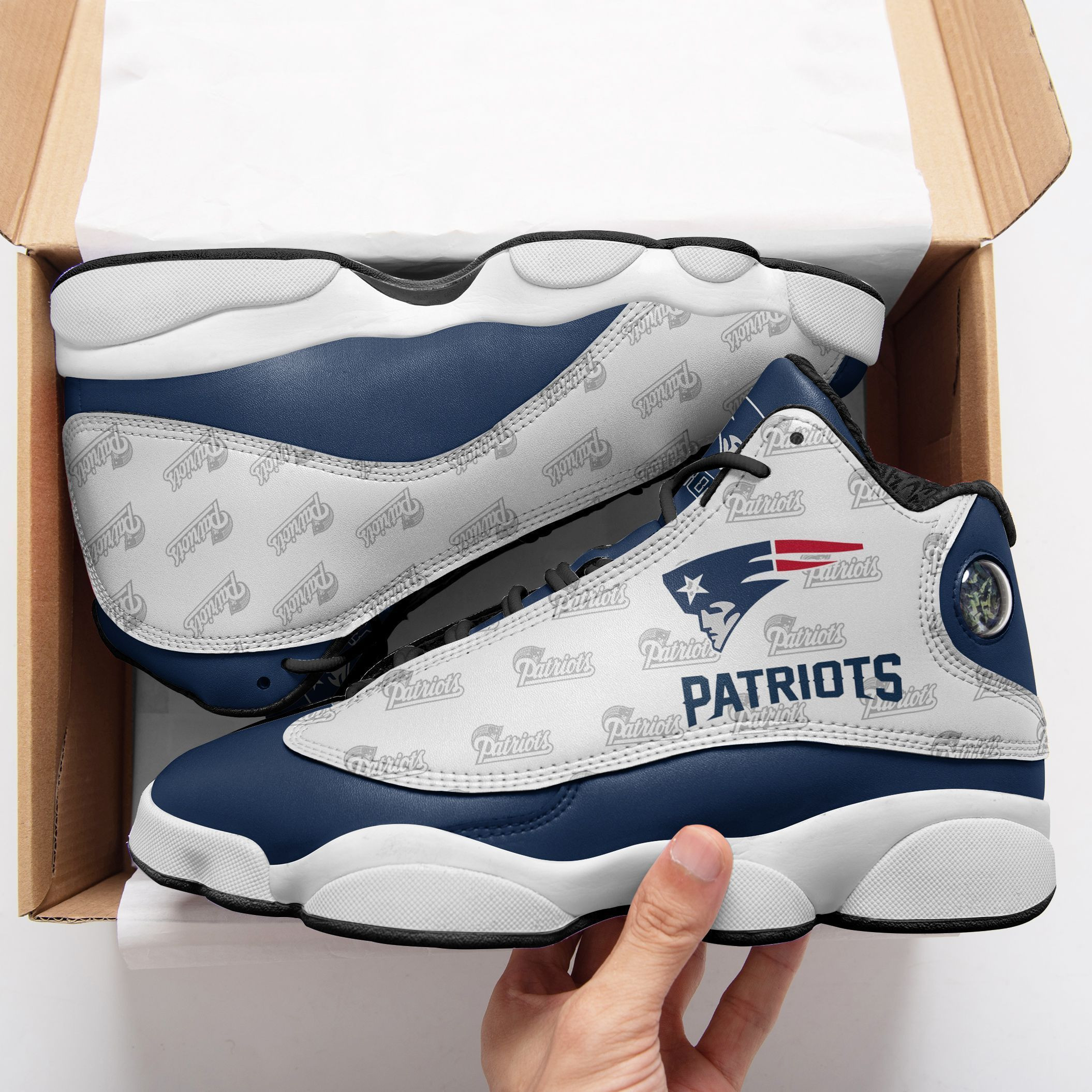 JWFancy New England Patriots NFL AJ13 Sneakers Shoes For Men And Women