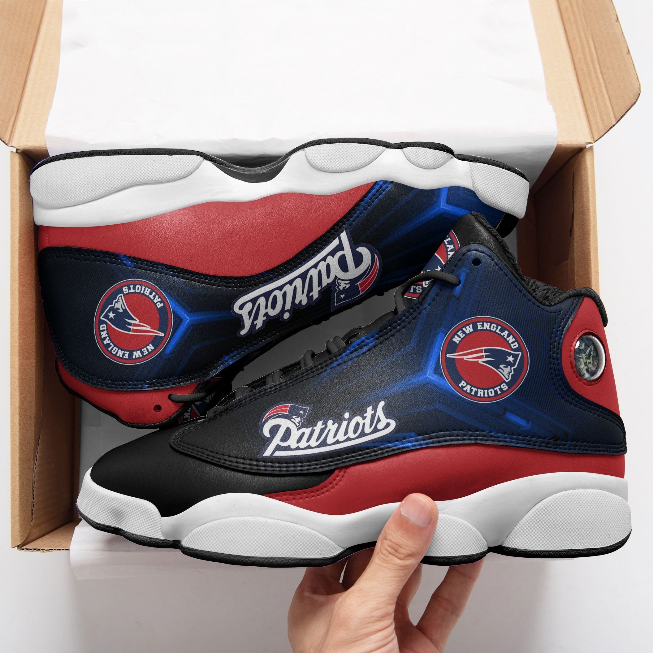 JWFancy New England Patriots NFL AJ13 Sneakers Shoes For Men And Women