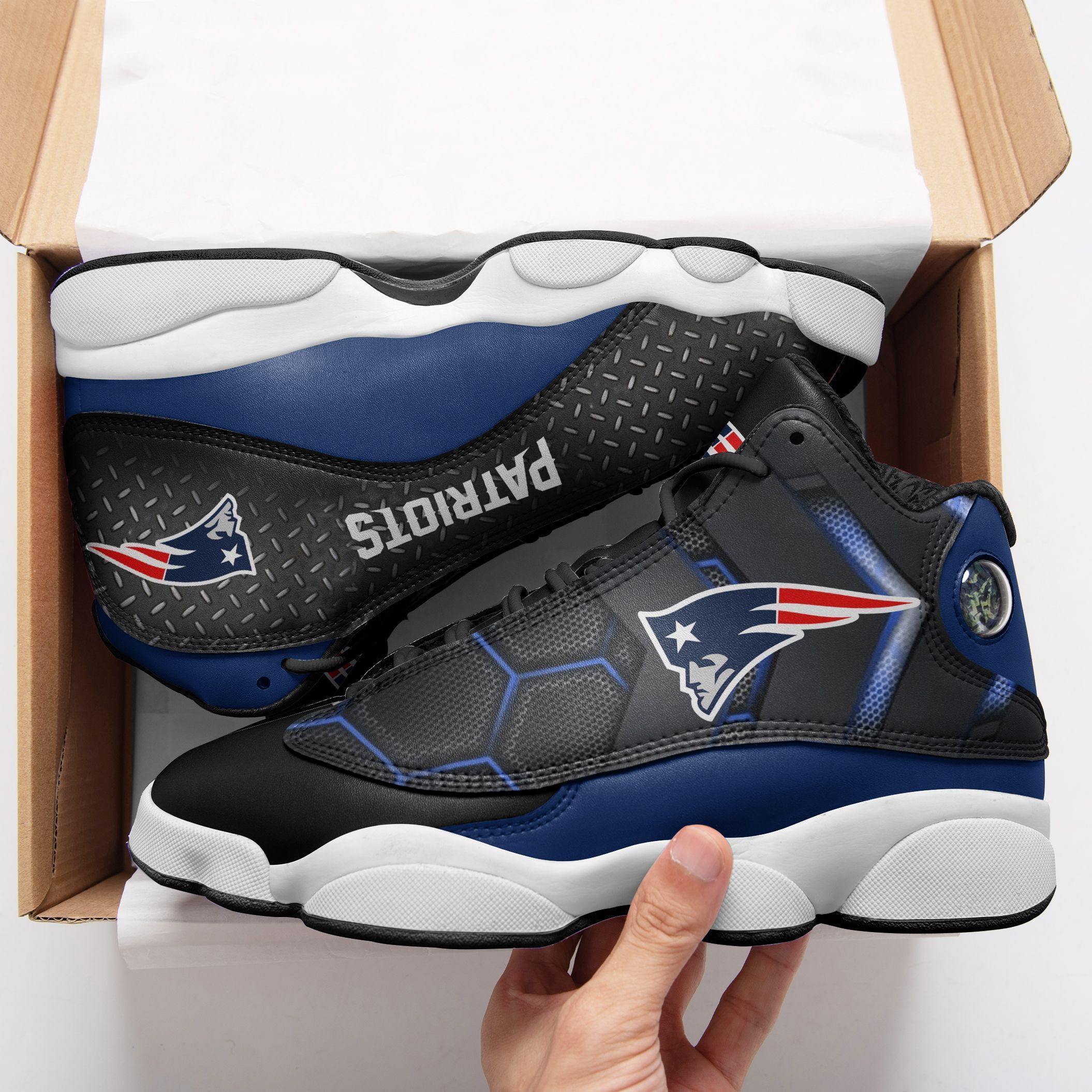 JWFancy New England Patriots NFL AJ13 Sneakers Shoes For Men And Women