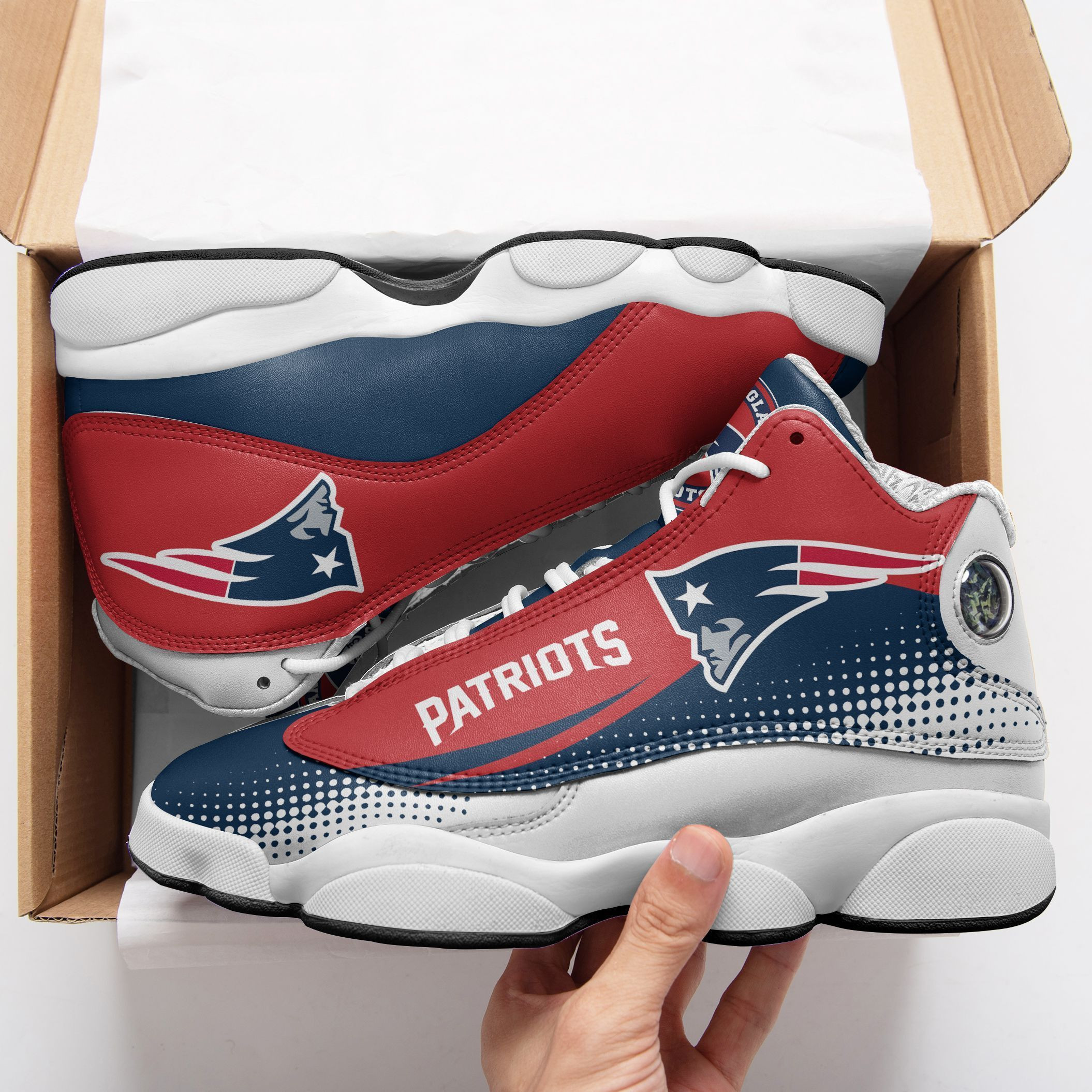 JWFancy New England Patriots NFL AJ13 Sneakers Shoes For Men And Women