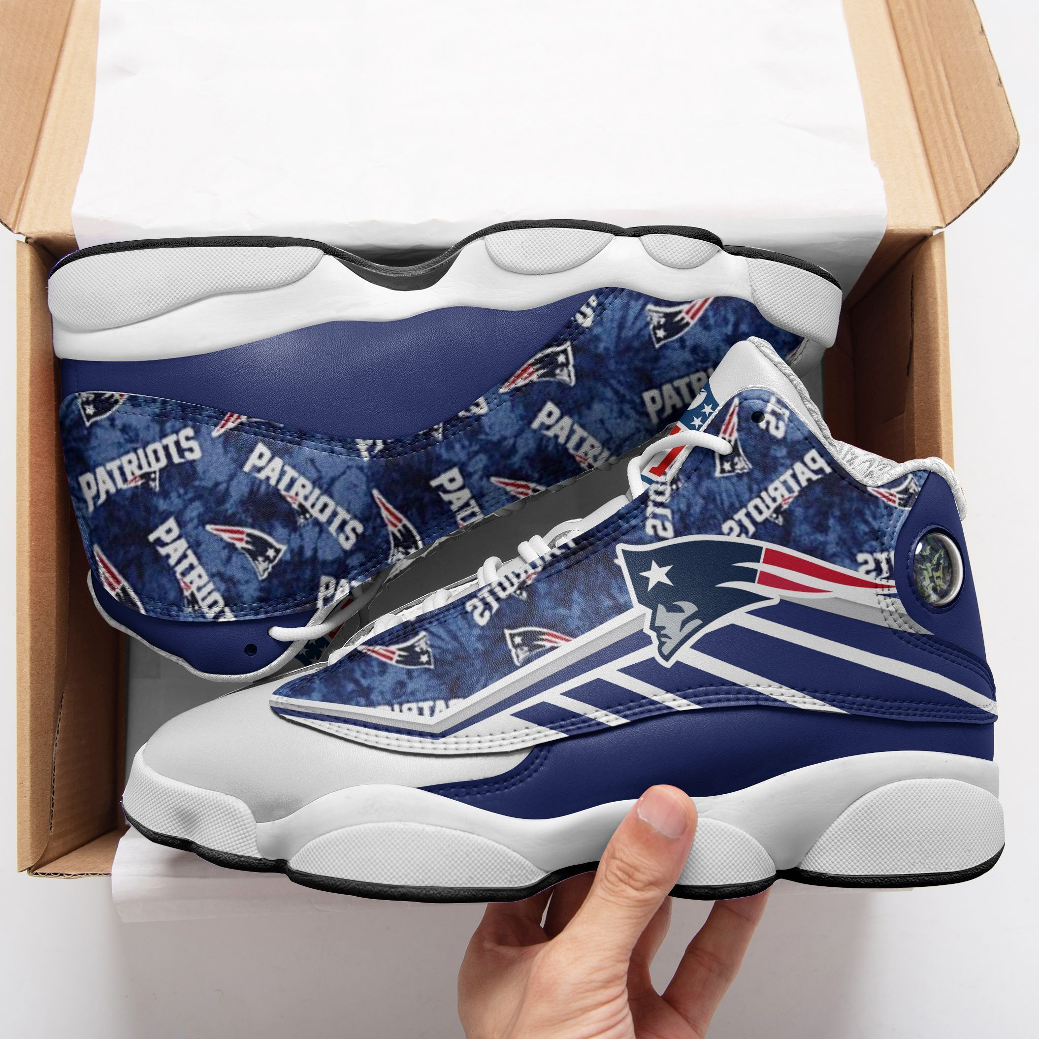 JWFancy New England Patriots NFL AJ13 Sneakers Shoes For Men And Women