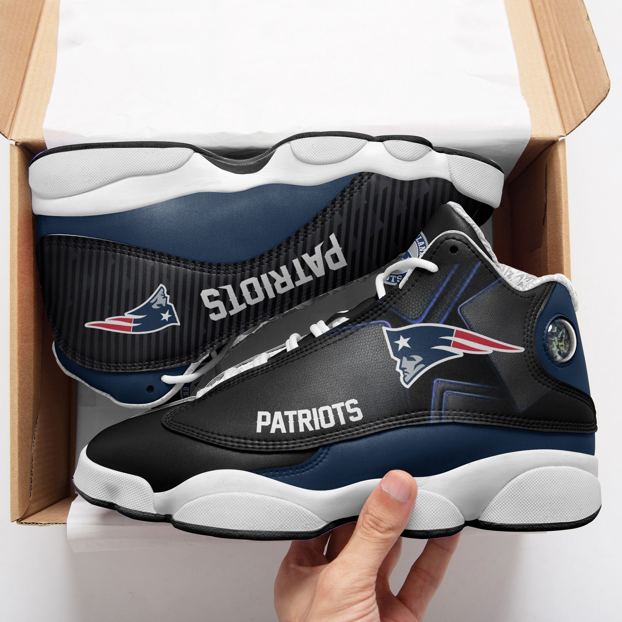 JWFancy New England Patriots NFL AJ13 Sneakers Shoes For Men And Women