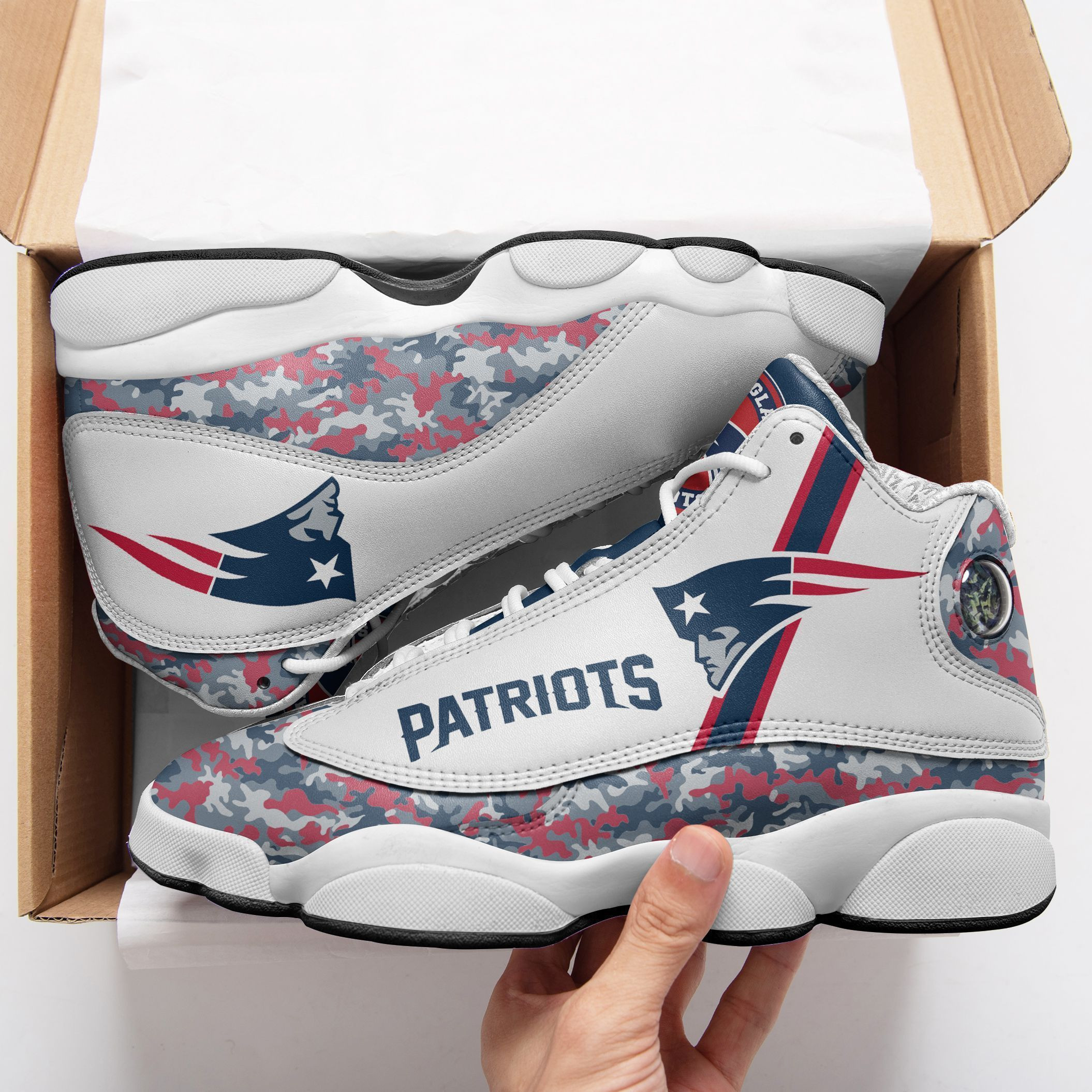 JWFancy New England Patriots NFL AJ13 Sneakers Shoes For Men And Women