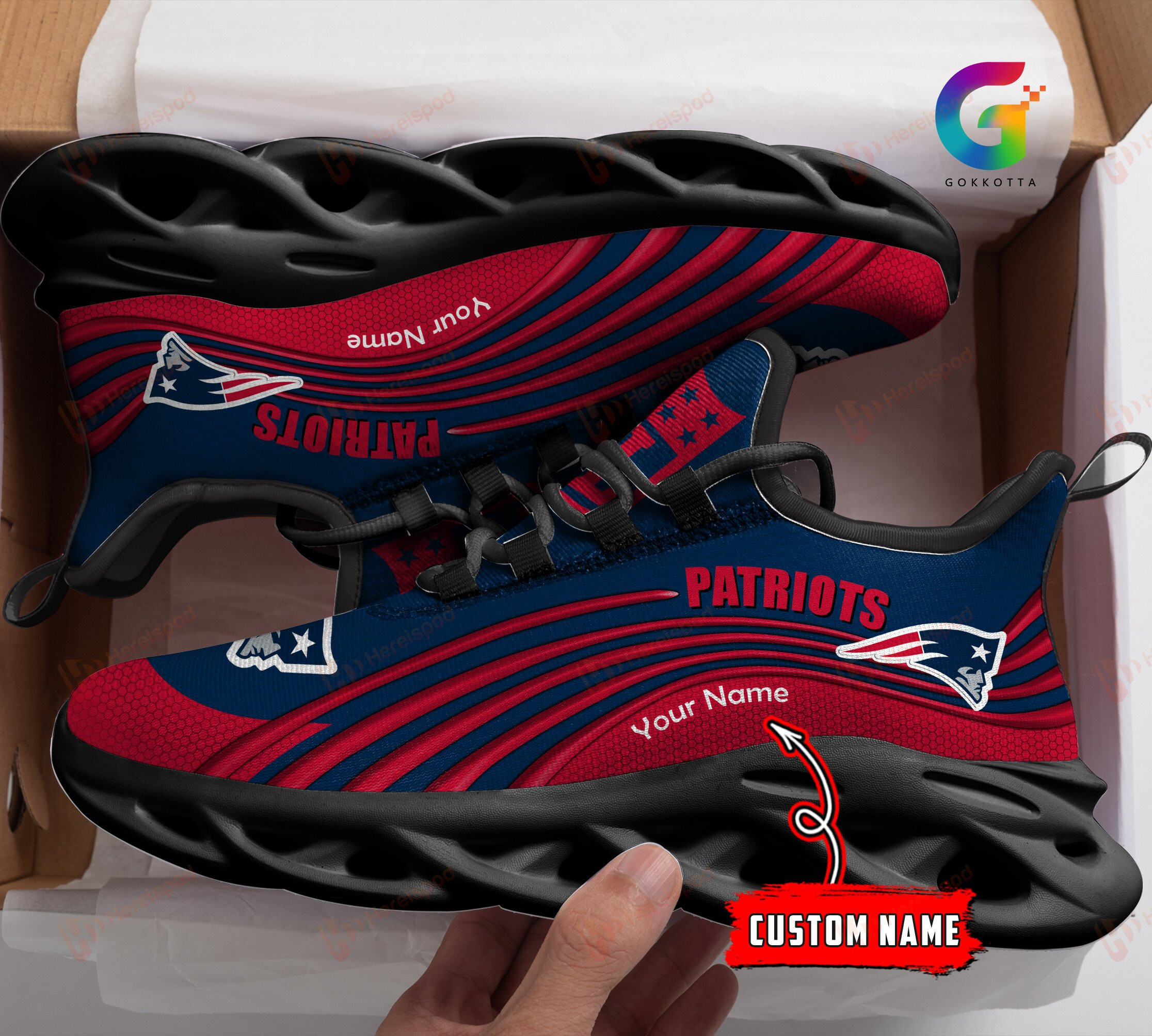 JWFancy New England Patriots NFL Max Soul Shoes Sneakers For Men And Women