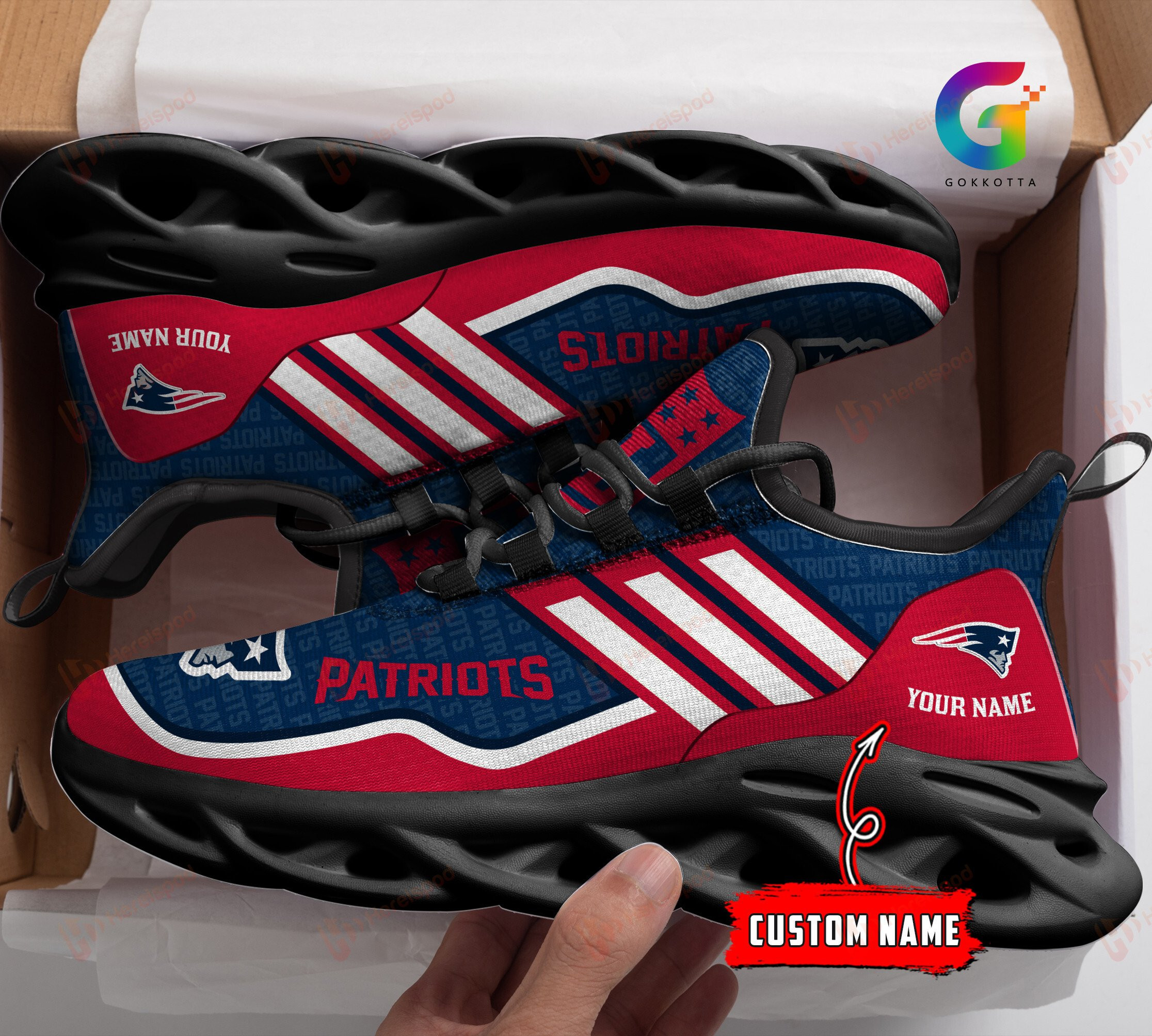 JWFancy New England Patriots NFL Max Soul Shoes Sneakers For Men And Women