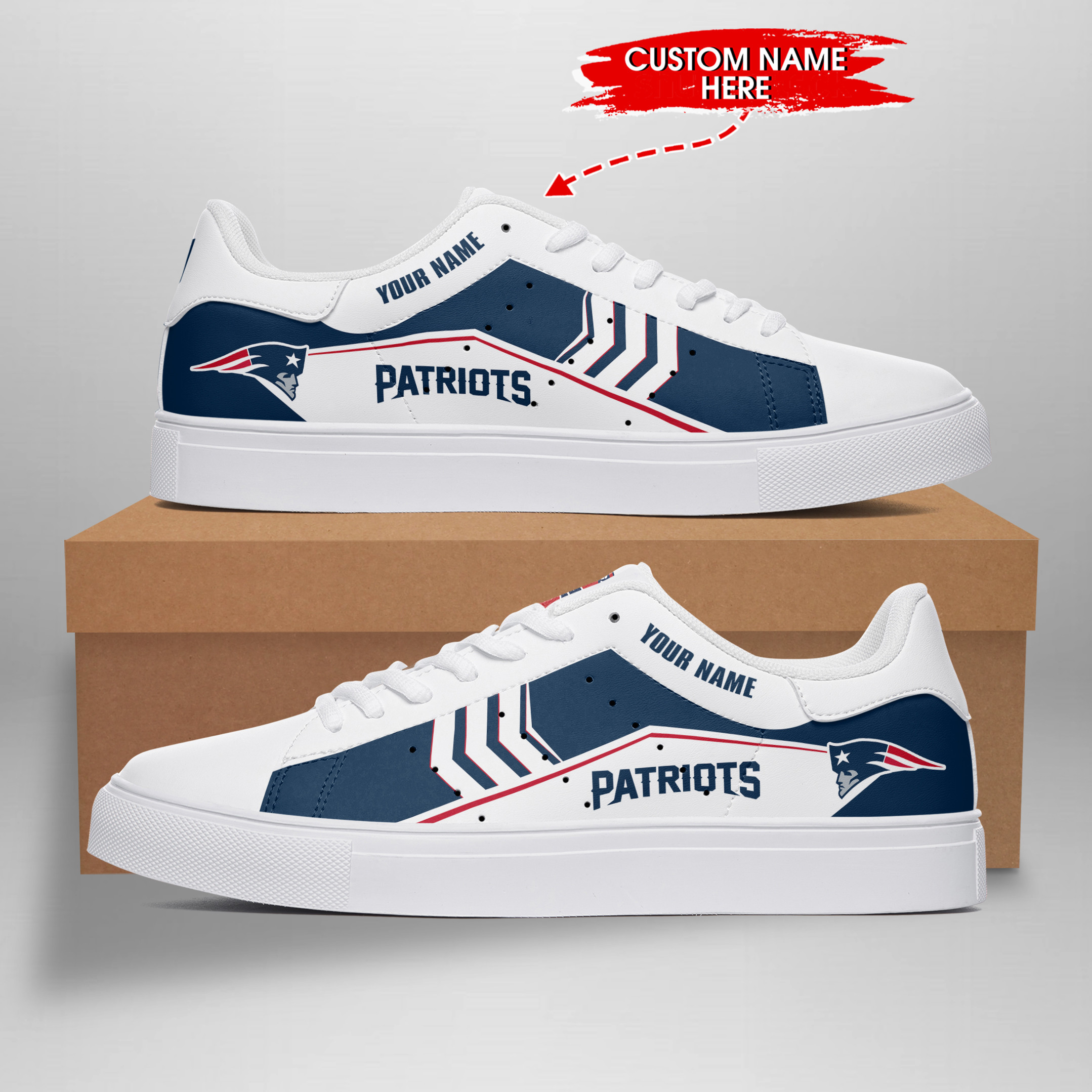 JWFancy New England Patriots Skate Stan Shoes Sneakes For Men And Women