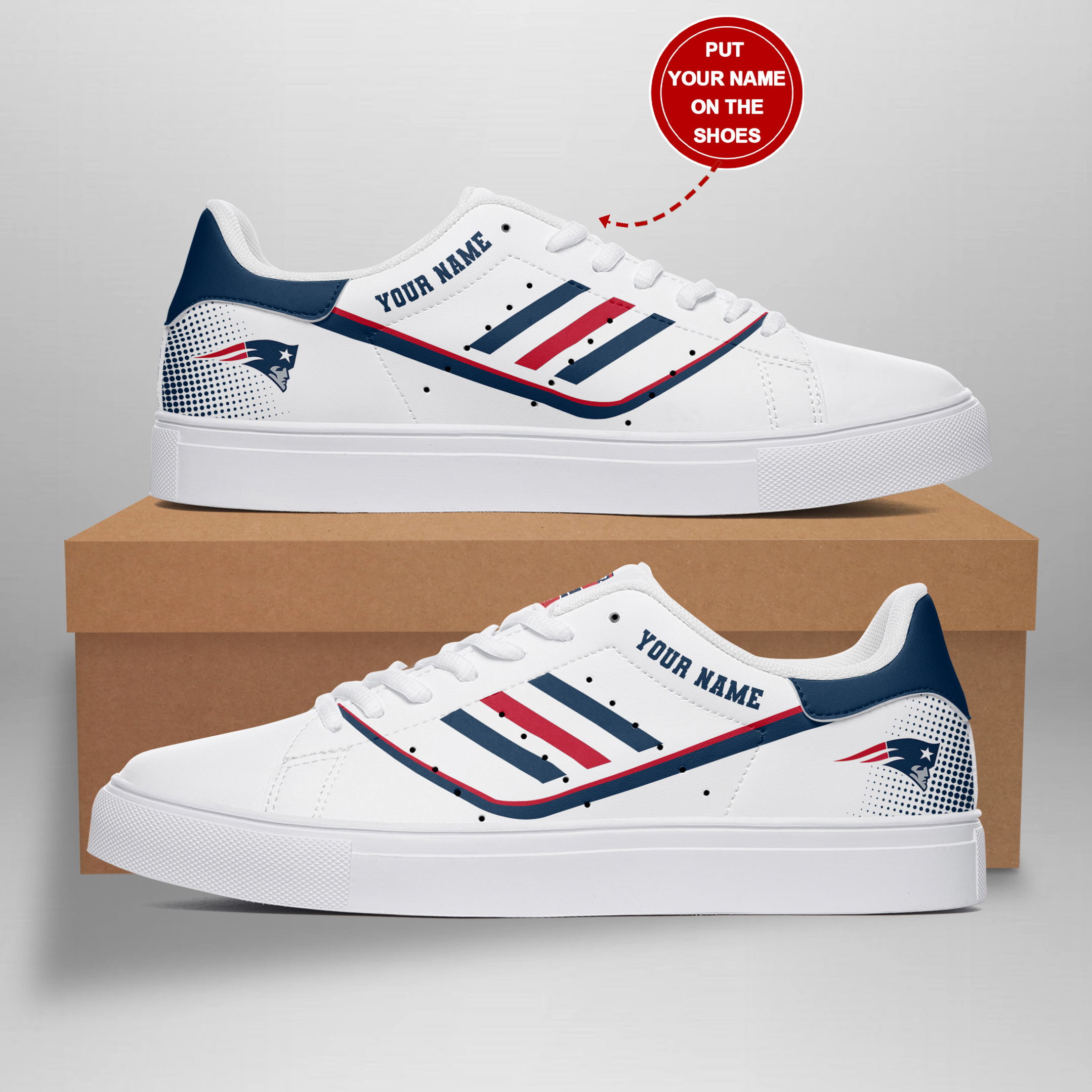 JWFancy New England Patriots Skate Stan Shoes Sneakes For Men And Women