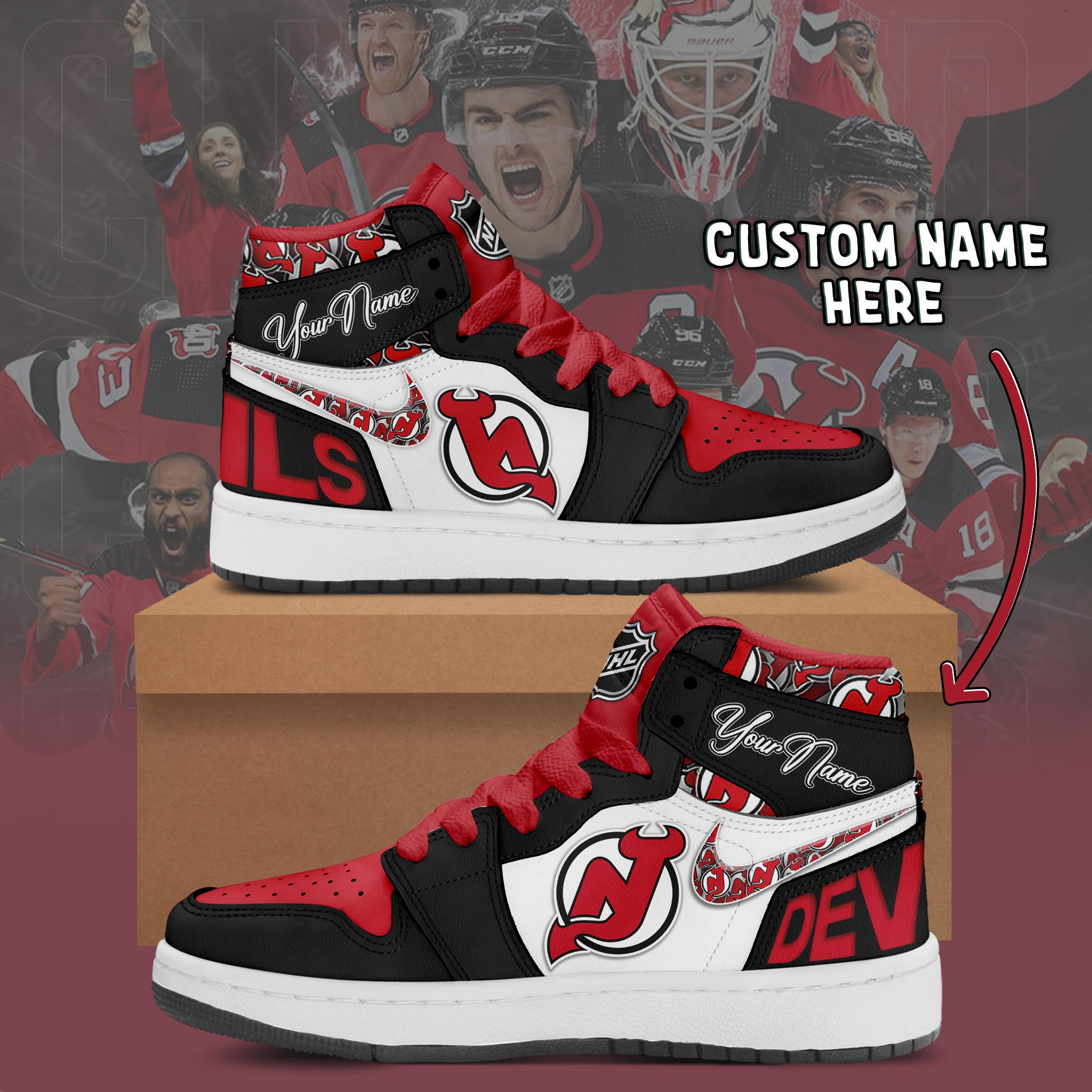 JWFancy New Jersey Devils AJ1 High Sneakers Shoes For Men And Women
