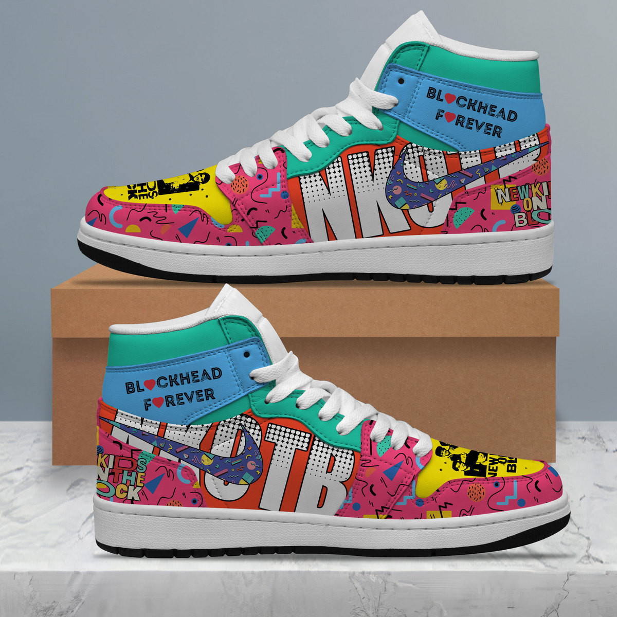 JWFancy New Kids On The Block AJ1 High Sneakers Shoes For Men And Women