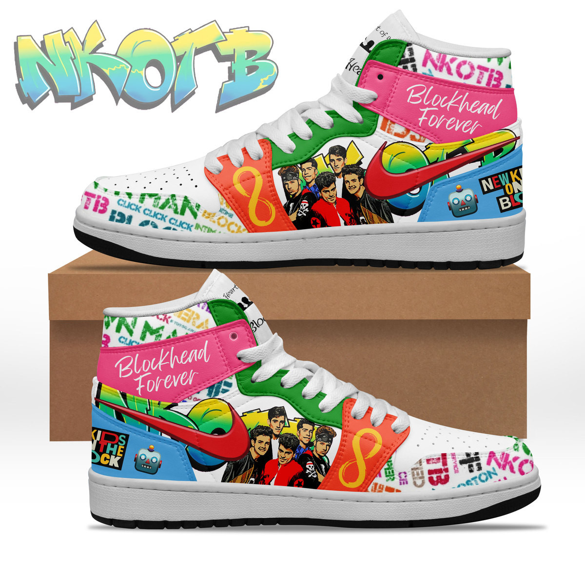 JWFancy New Kids On The Block AJ1 High Sneakers Shoes For Men And Women