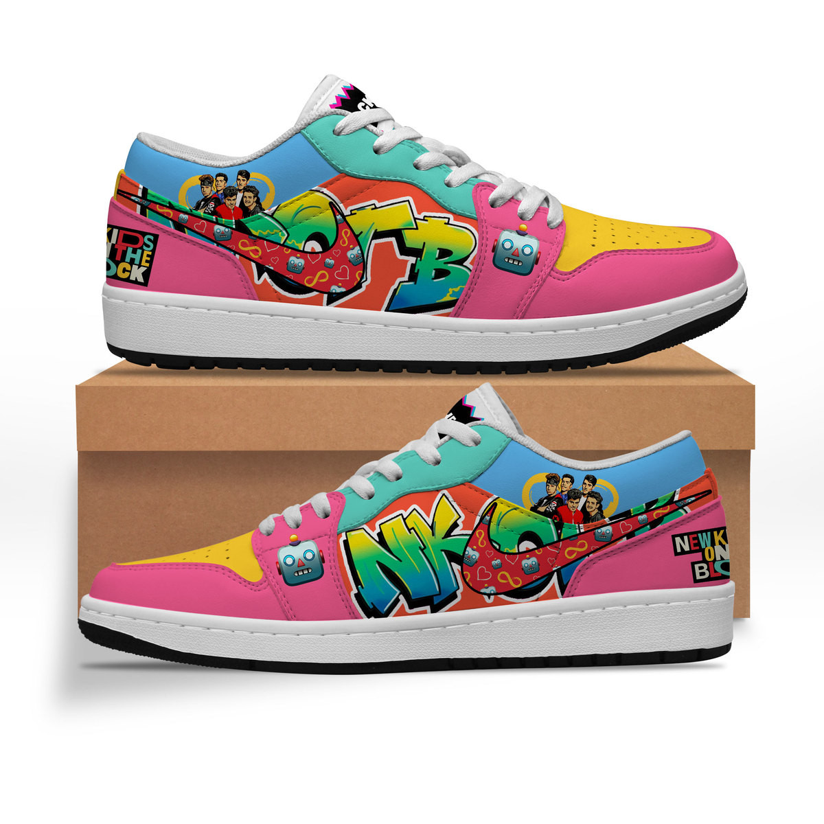JWFancy New Kids On The Block AJ1 Low Sneakers Shoes For Men And Women