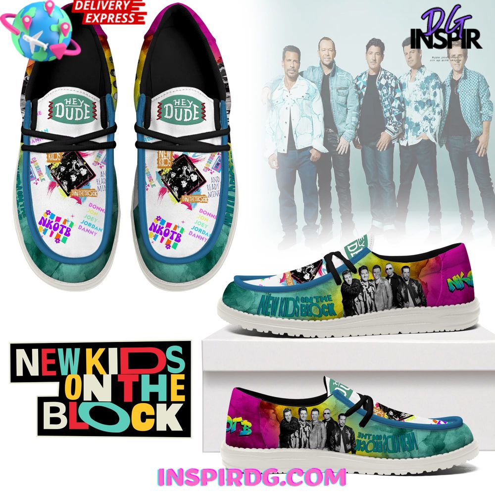 JWFancy New Kids On The Block Hey Dude Shoes Wally Men's Lace Up Loafers Comfortable For Men And Women