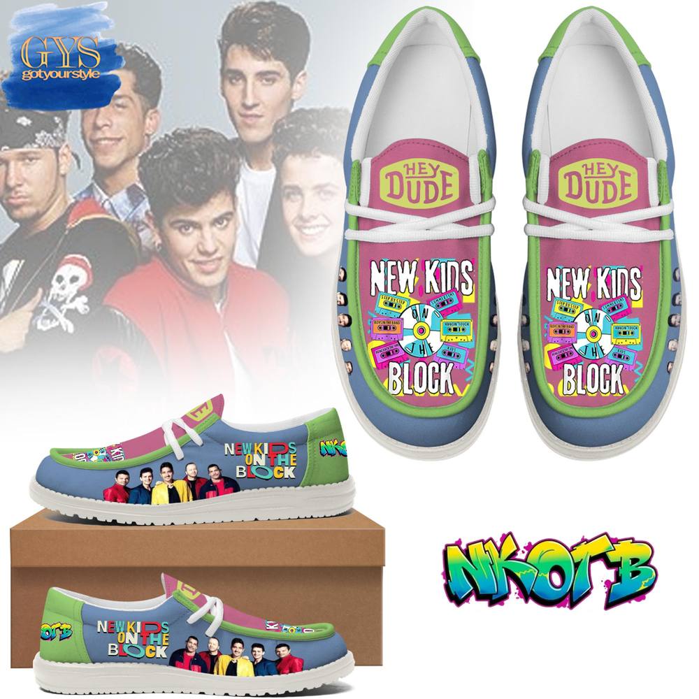 JWFancy New Kids On The Block Hey Dude Shoes Wally Men's Lace Up Loafers Comfortable For Men And Women