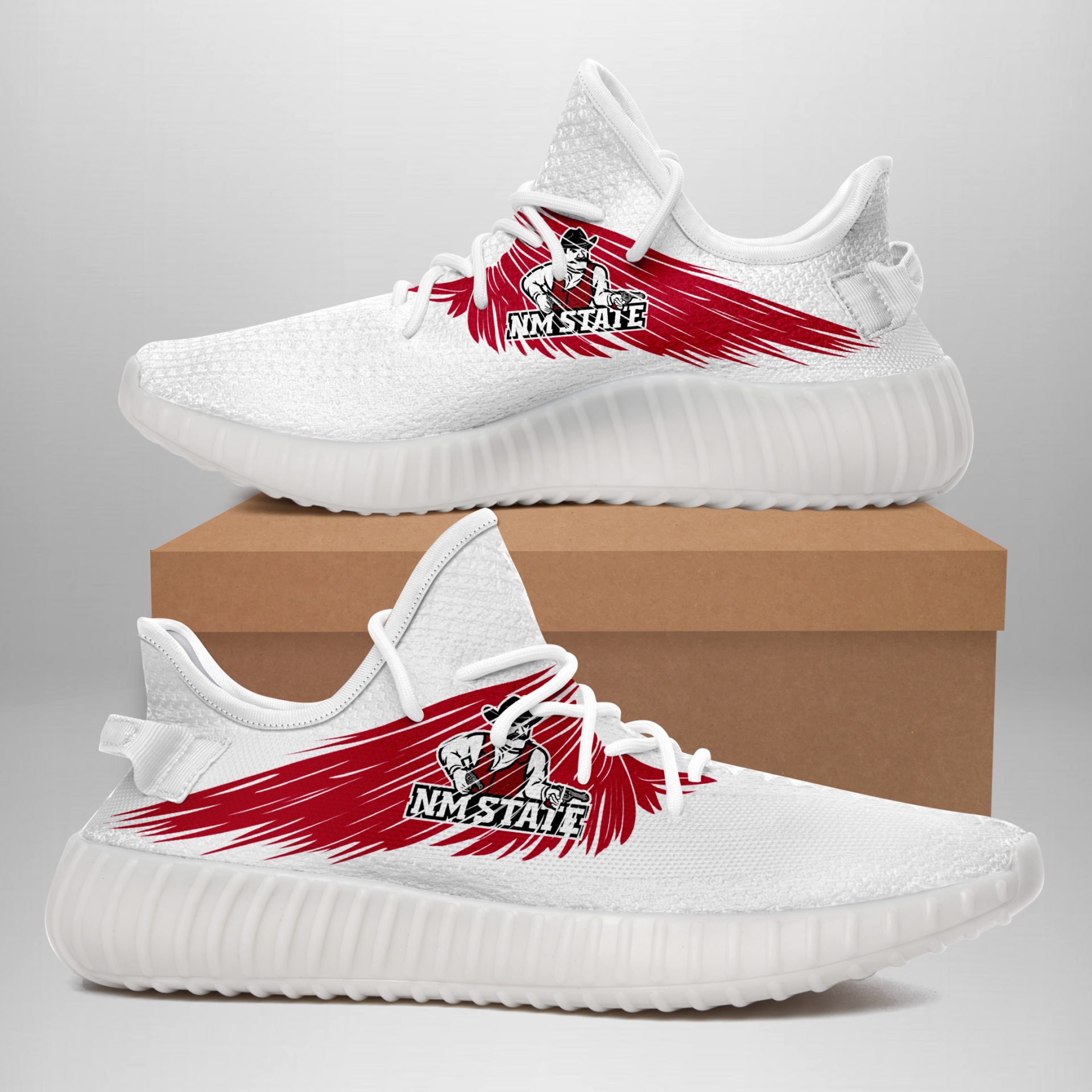 JWFancy New Mexico State Aggies Yeezy Boost Shoes For Men And Women