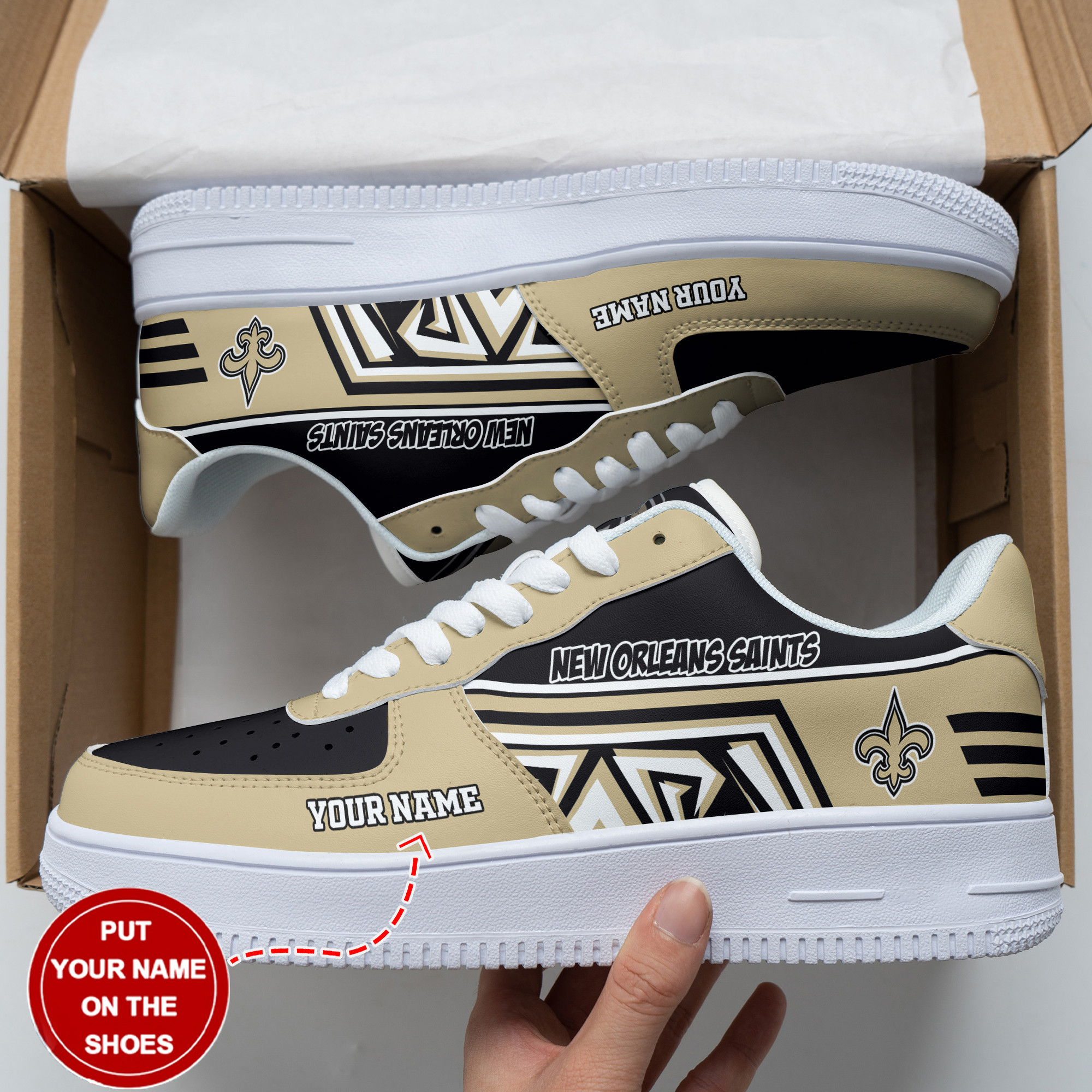 JWFancy New Orleans Saints NFL Air Low-Top Sneakers Shoes For Men And Women