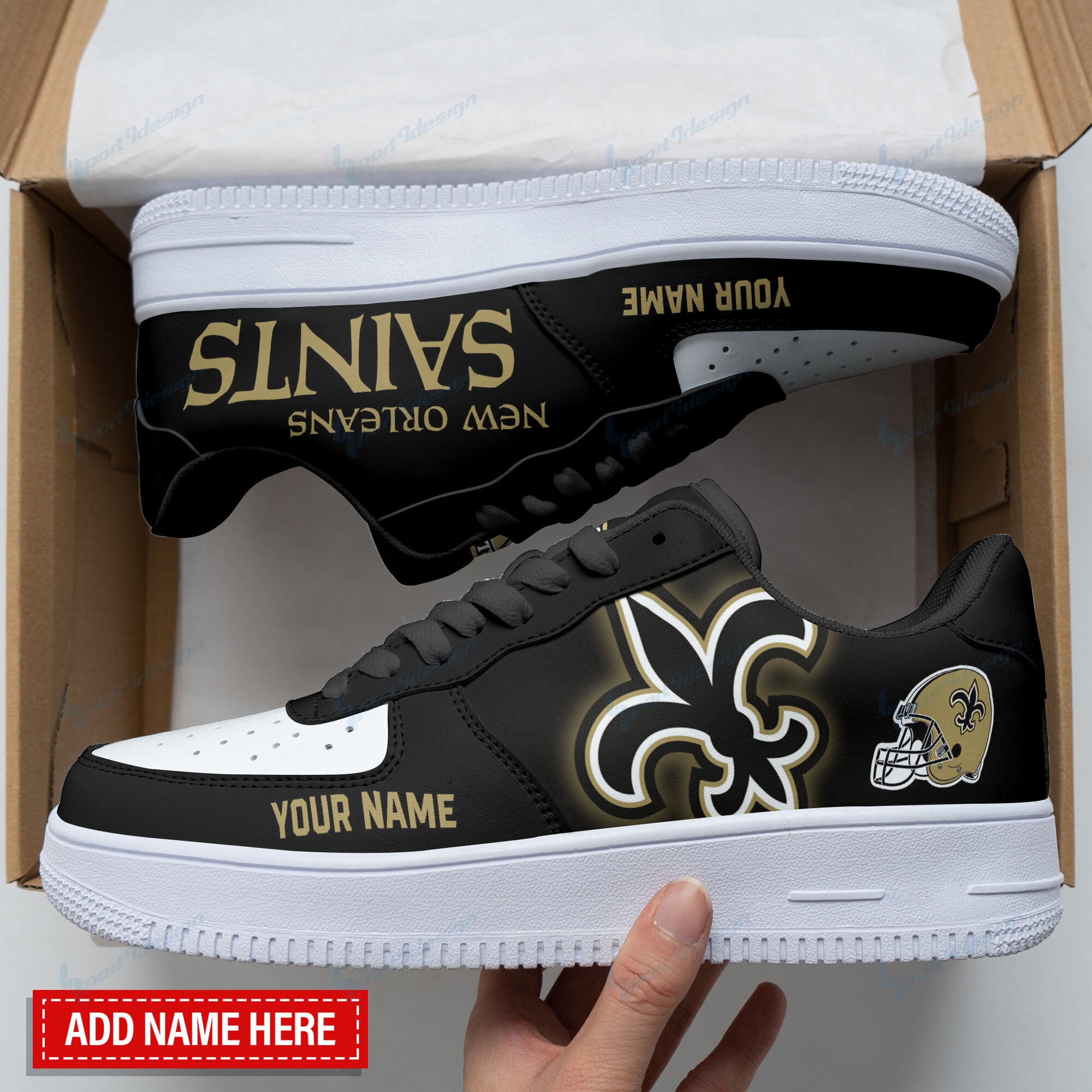 JWFancy New Orleans Saints NFL Air Low-Top Sneakers Shoes For Men And Women