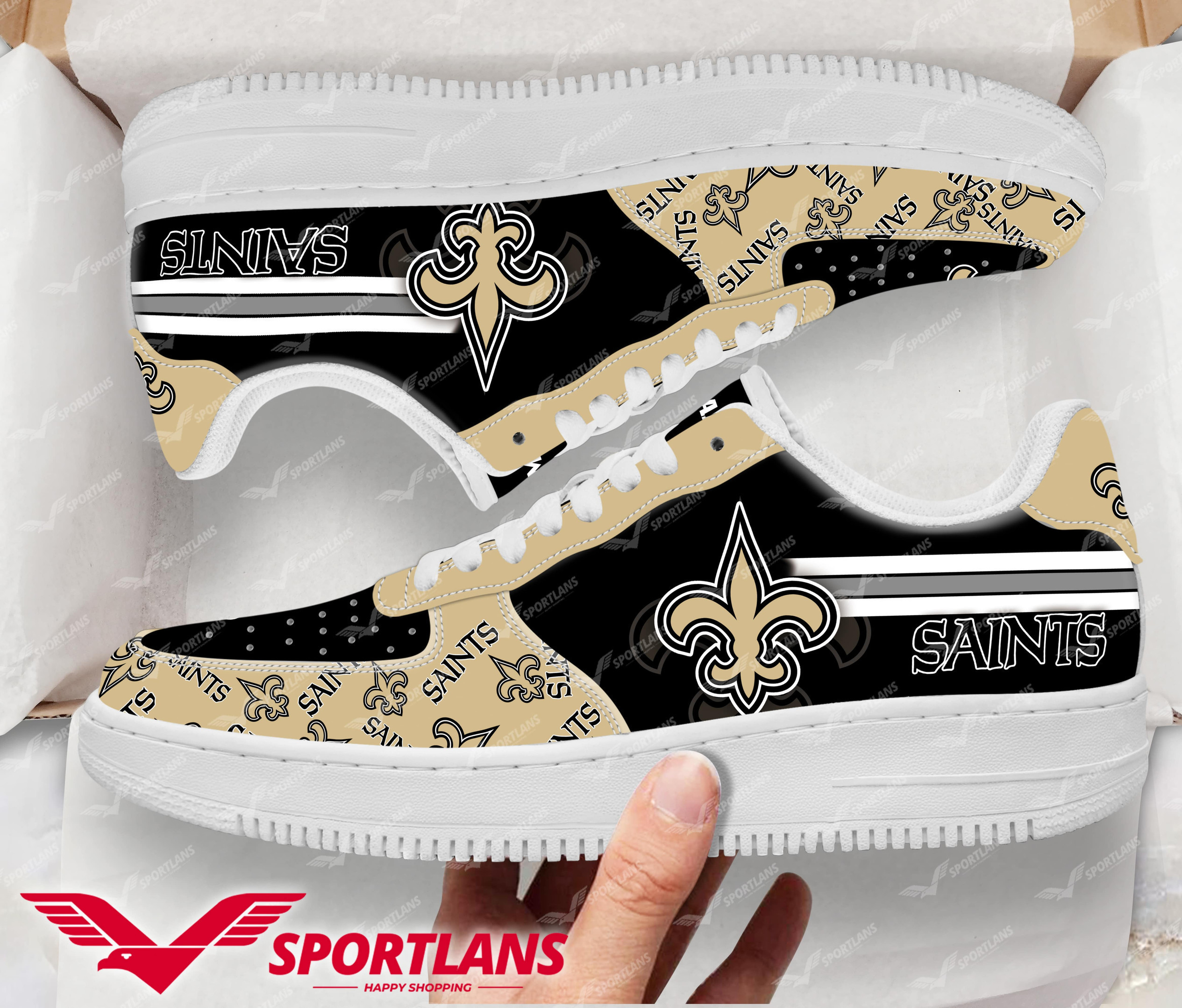 JWFancy New Orleans Saints NFL Air Low-Top Sneakers Shoes For Men And Women