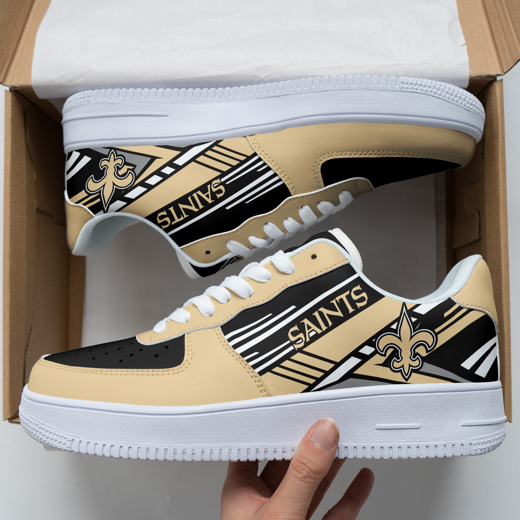 JWFancy New Orleans Saints NFL Air Low-Top Sneakers Shoes For Men And Women