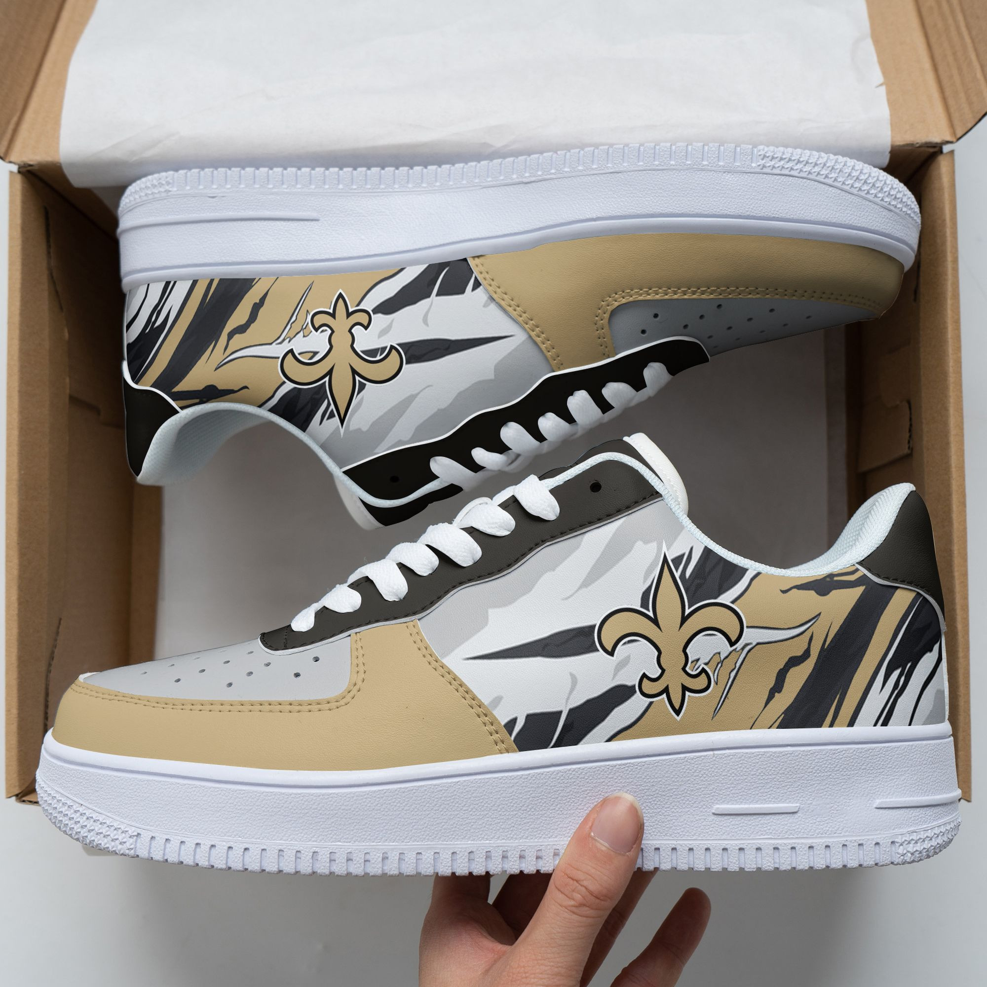 JWFancy New Orleans Saints NFL Air Low-Top Sneakers Shoes For Men And Women