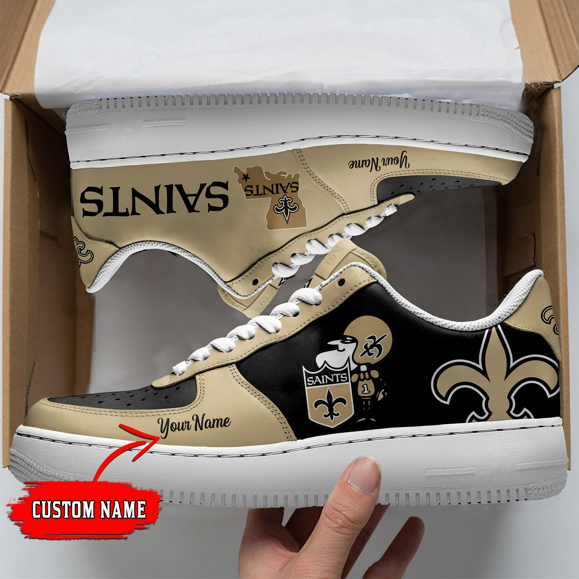 JWFancy New Orleans Saints NFL Air Low-Top Sneakers Shoes For Men And Women