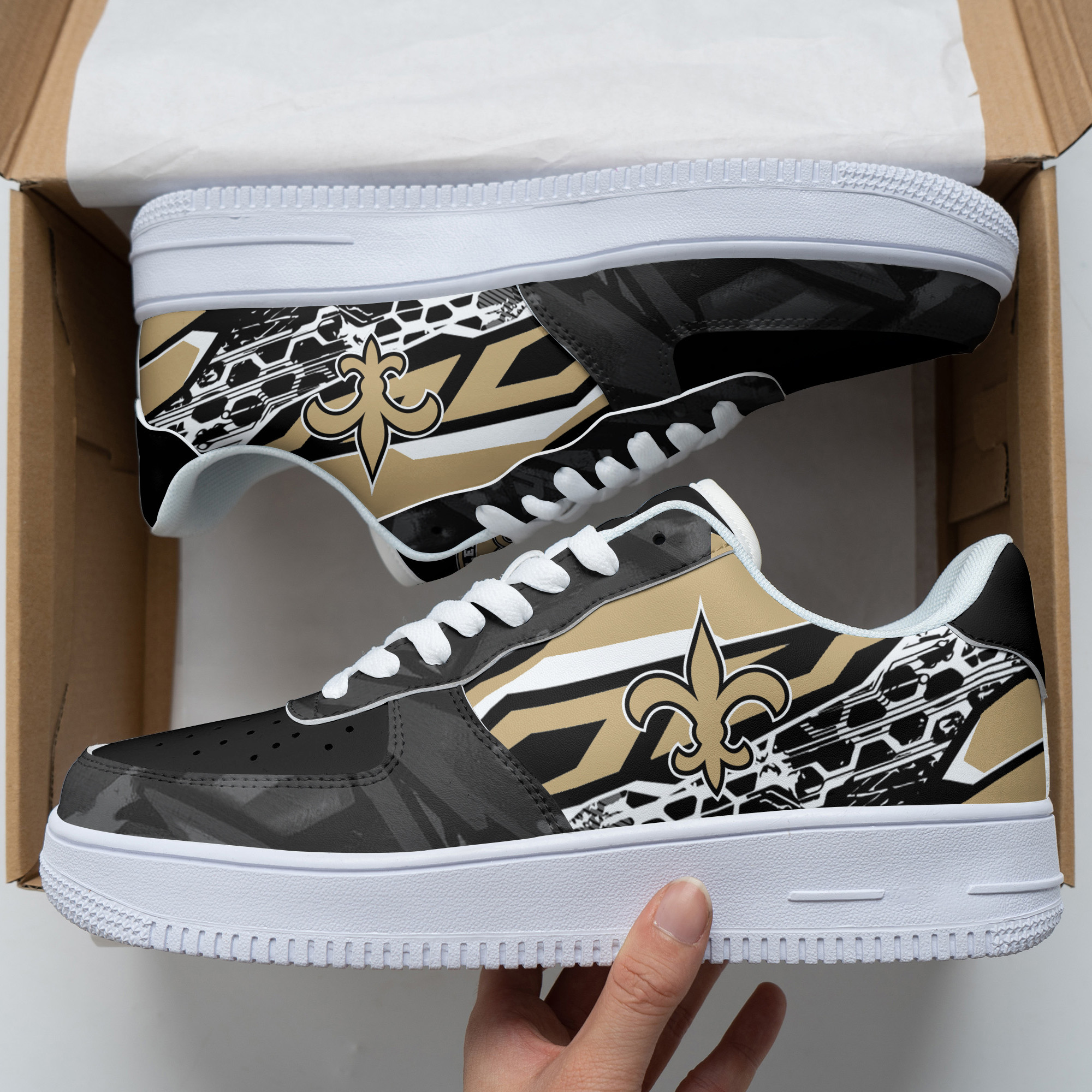 JWFancy New Orleans Saints NFL Air Low-Top Sneakers Shoes For Men And Women