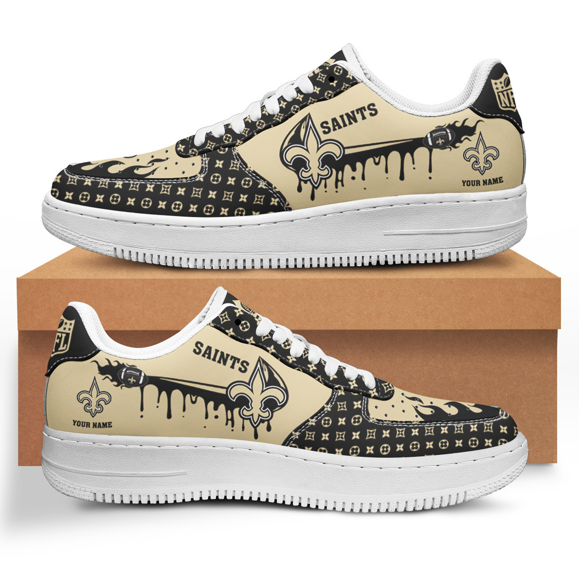 JWFancy New Orleans Saints NFL Air Low-Top Sneakers Shoes For Men And Women