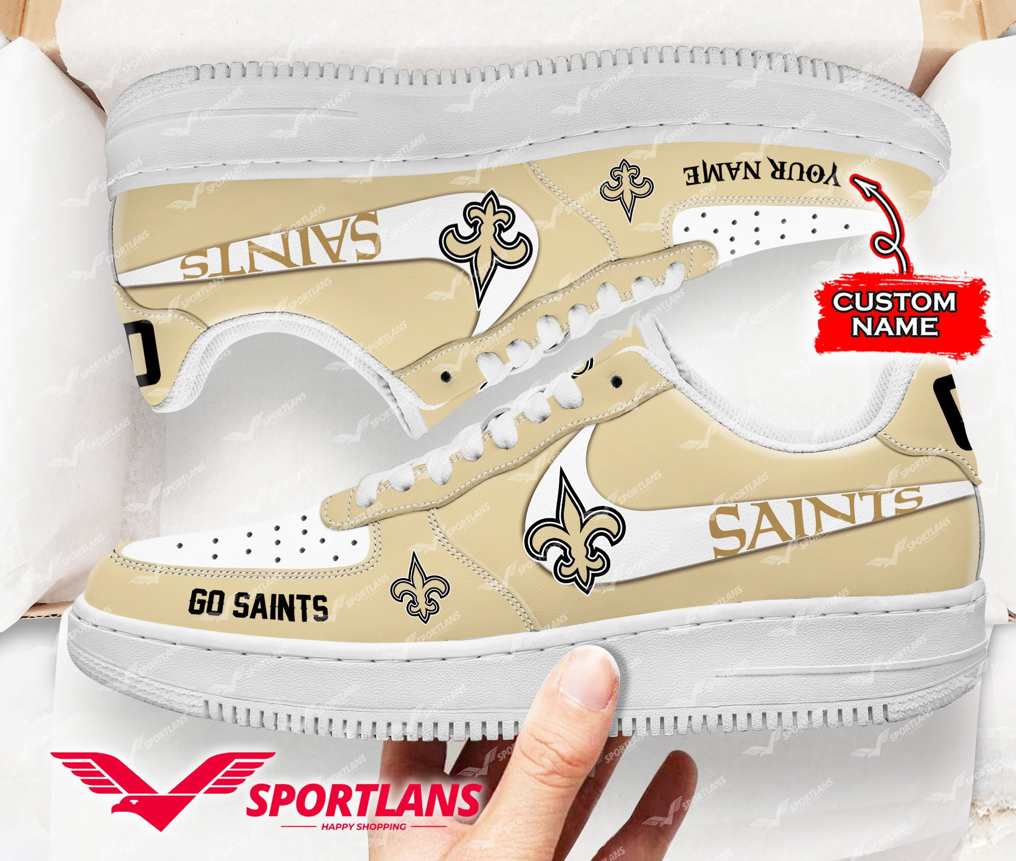 JWFancy New Orleans Saints NFL Air Low-Top Sneakers Shoes For Men And Women