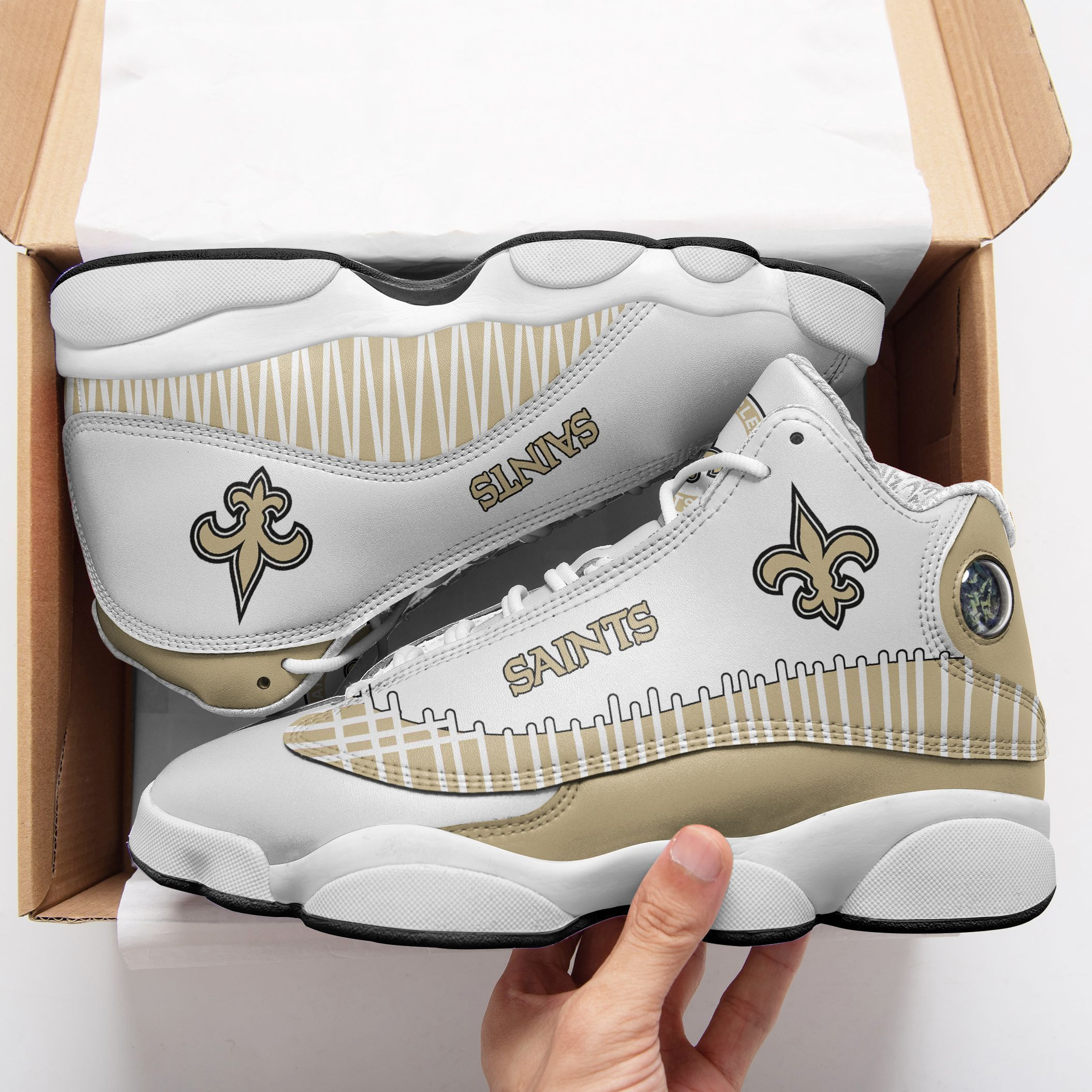 JWFancy New Orleans Saints NFL AJ13 Sneakers Shoes For Men And Women