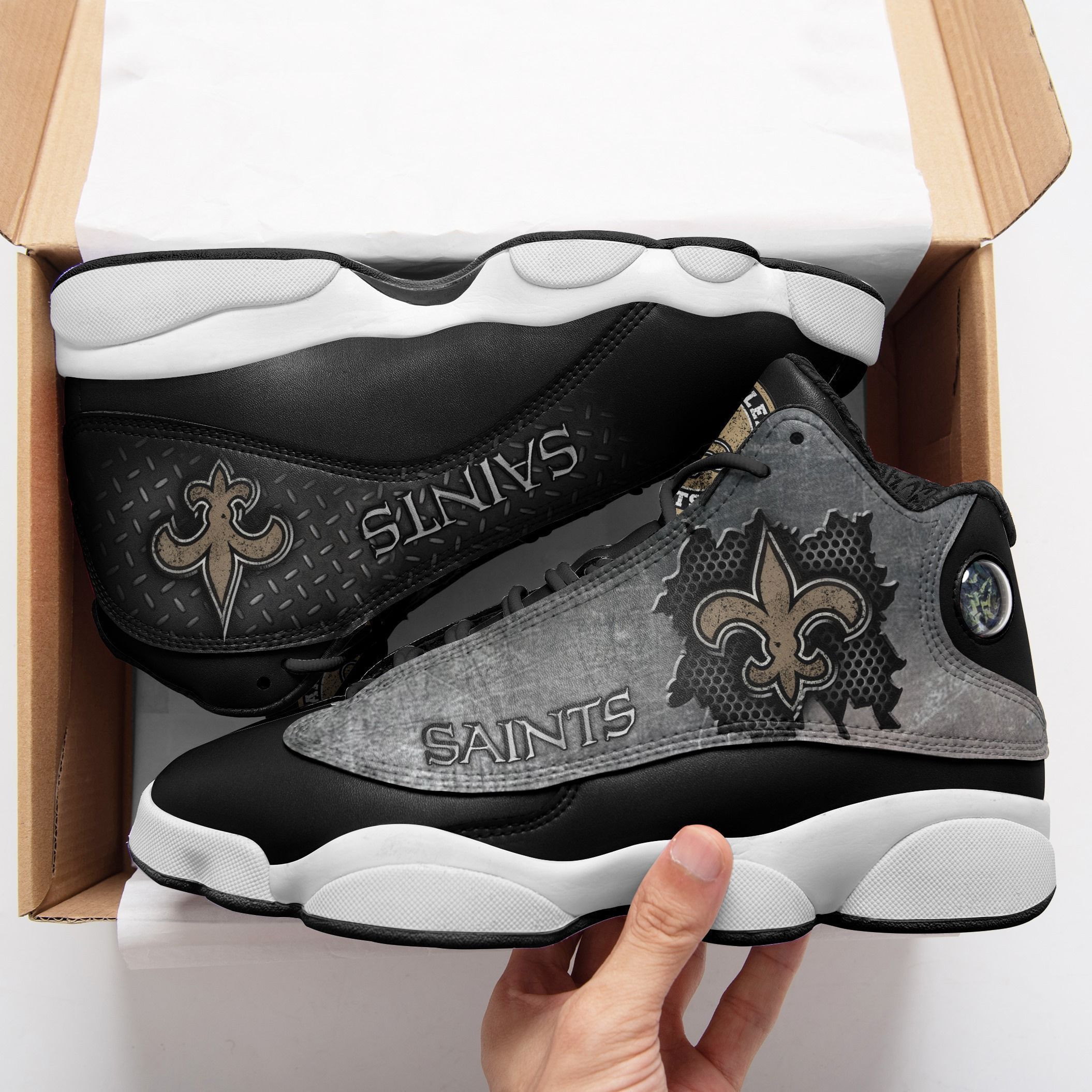 JWFancy New Orleans Saints NFL AJ13 Sneakers Shoes For Men And Women