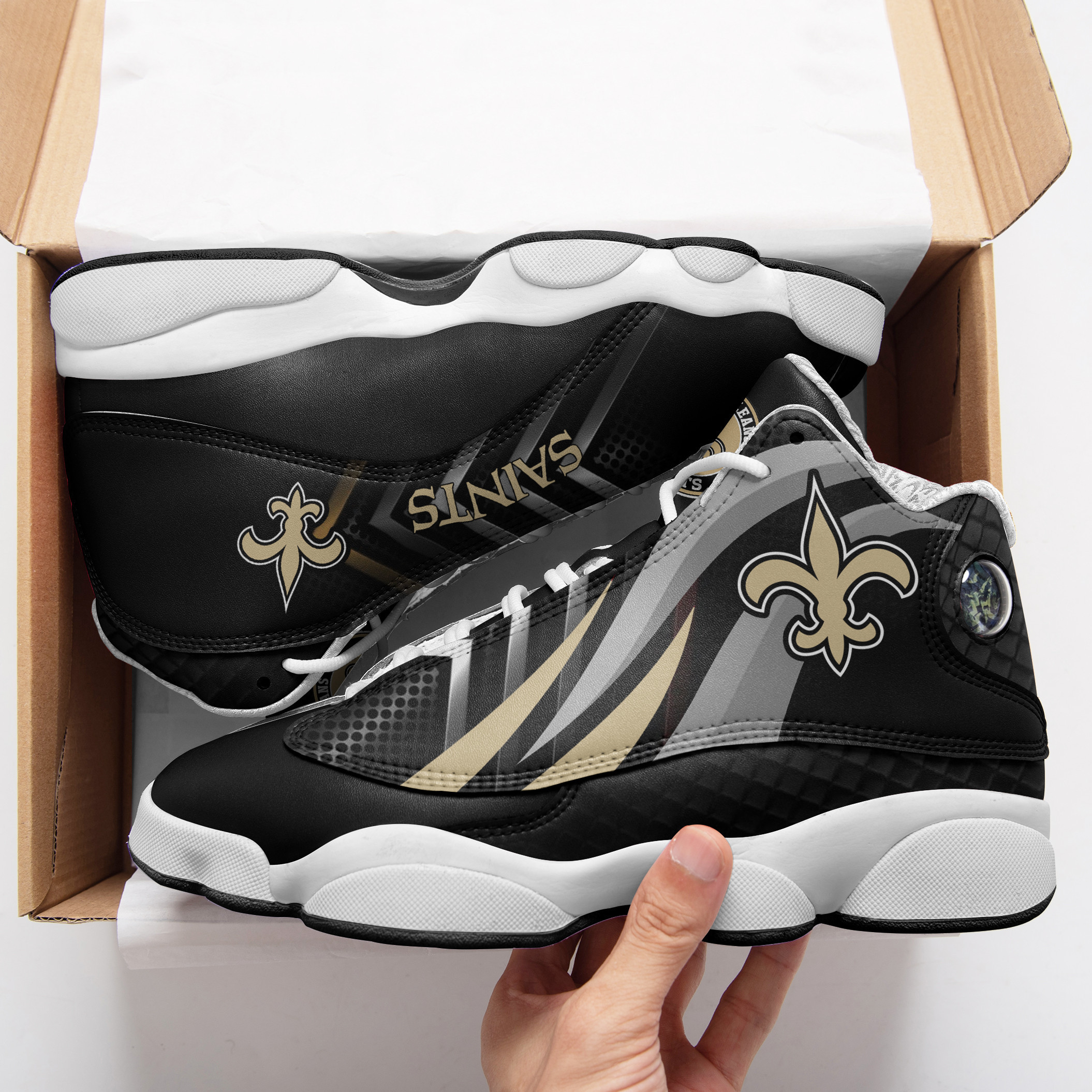 JWFancy New Orleans Saints NFL AJ13 Sneakers Shoes For Men And Women