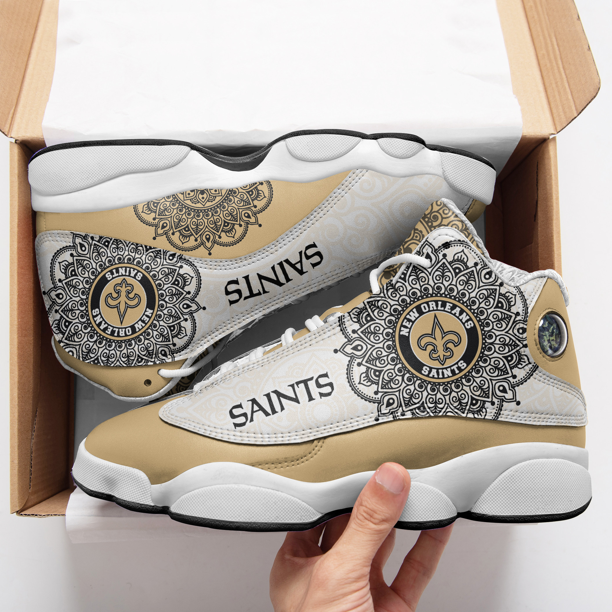 JWFancy New Orleans Saints NFL AJ13 Sneakers Shoes For Men And Women