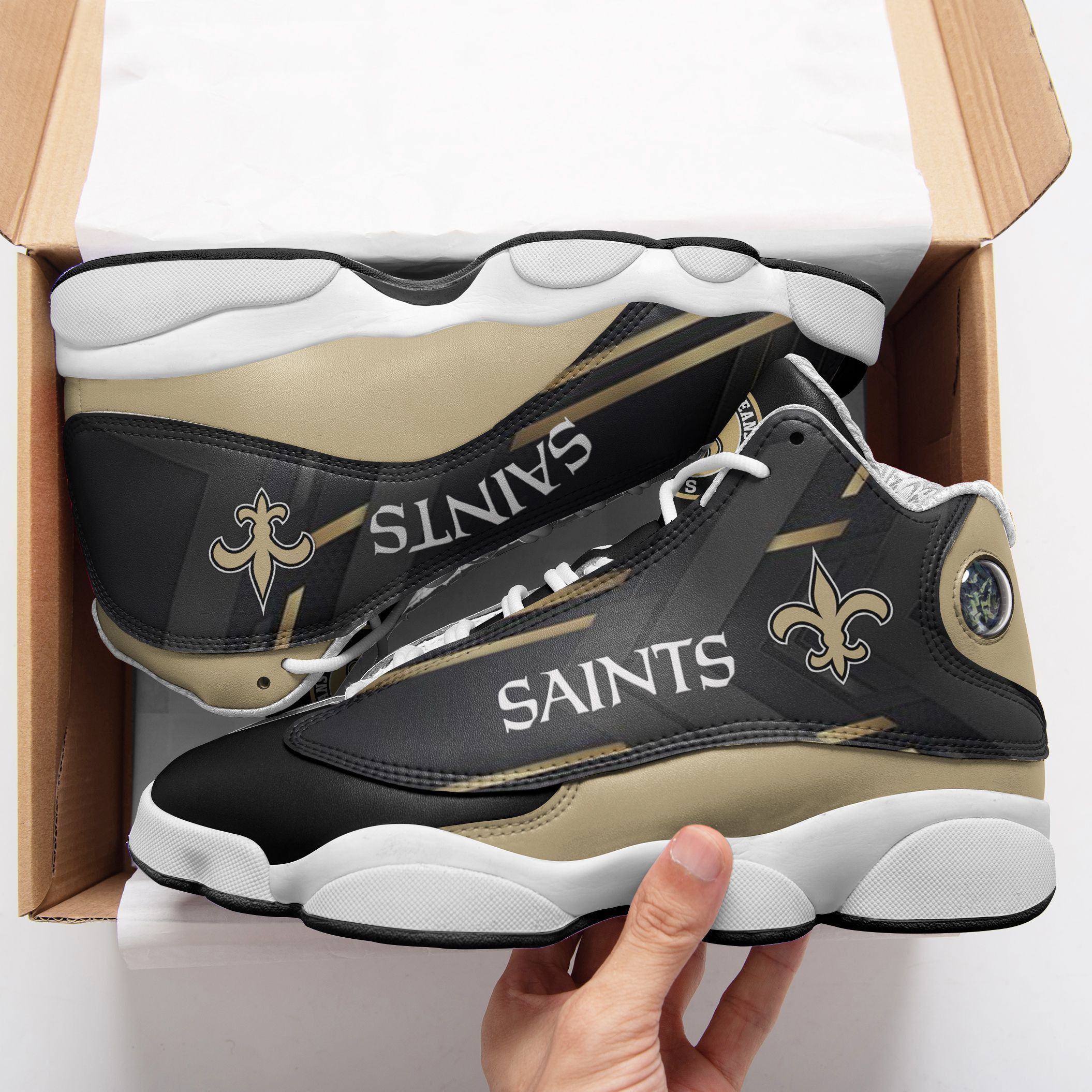 JWFancy New Orleans Saints NFL AJ13 Sneakers Shoes For Men And Women